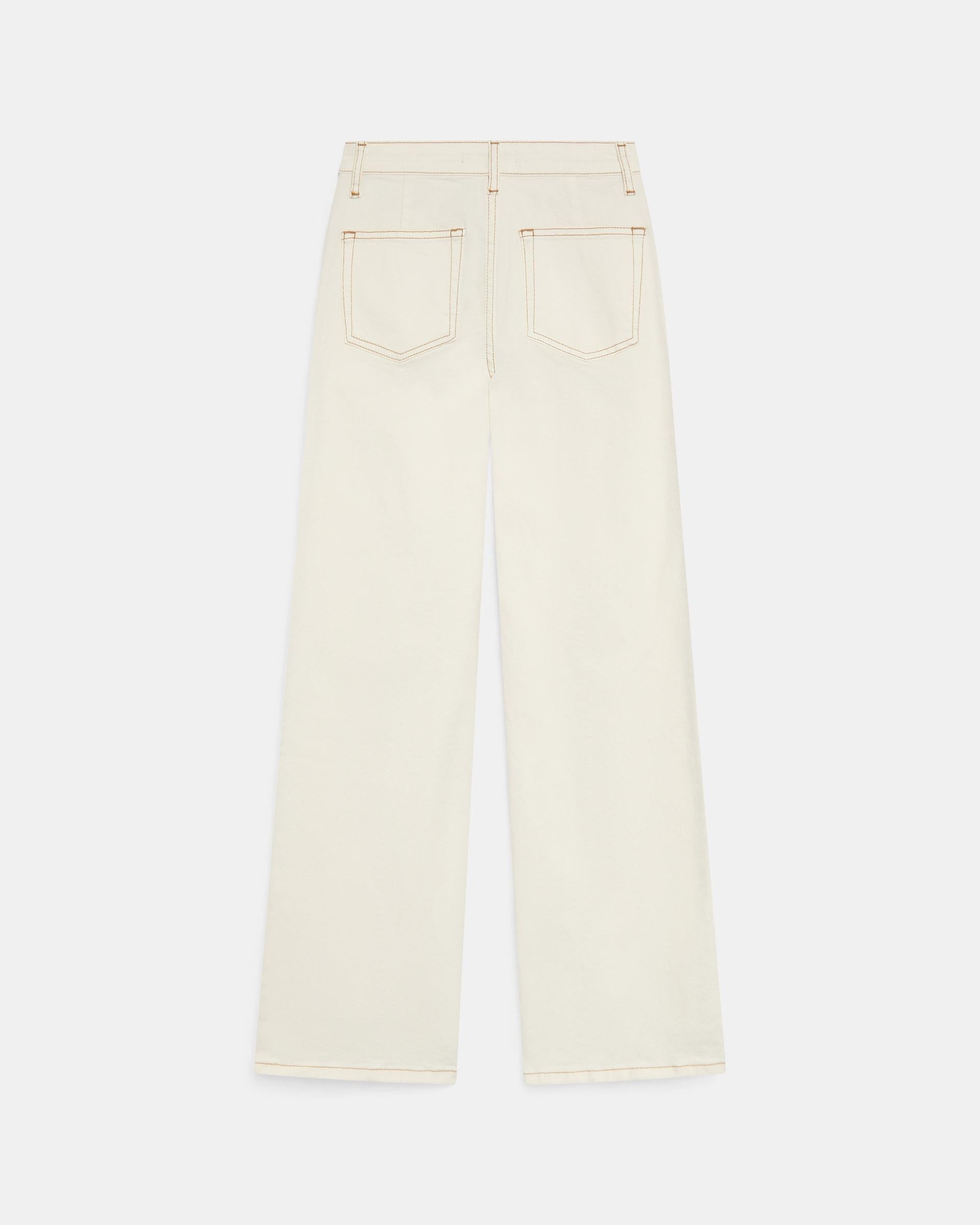 Jeans Costura Pespuntes Blanco