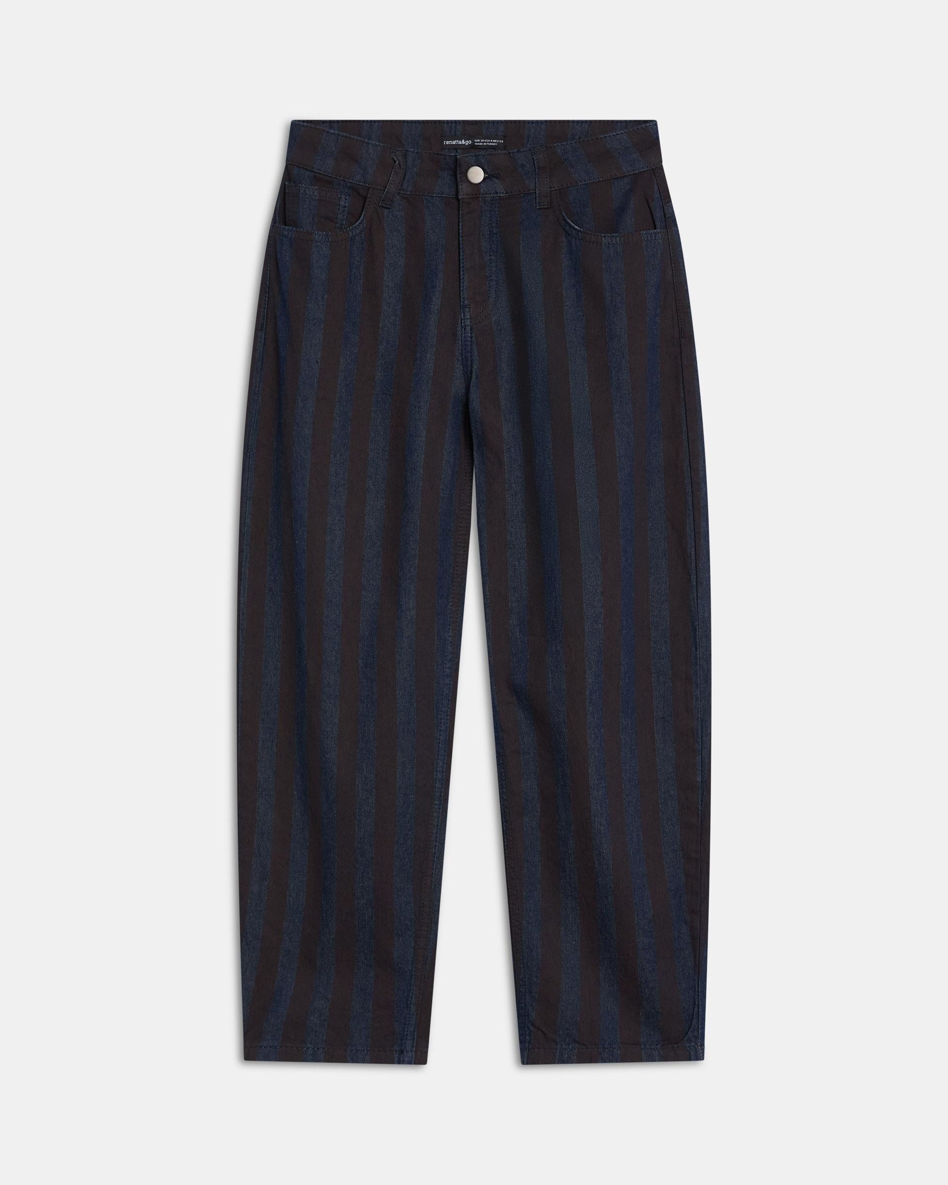 Jeans Balloon Rayas Azul Oscuro
