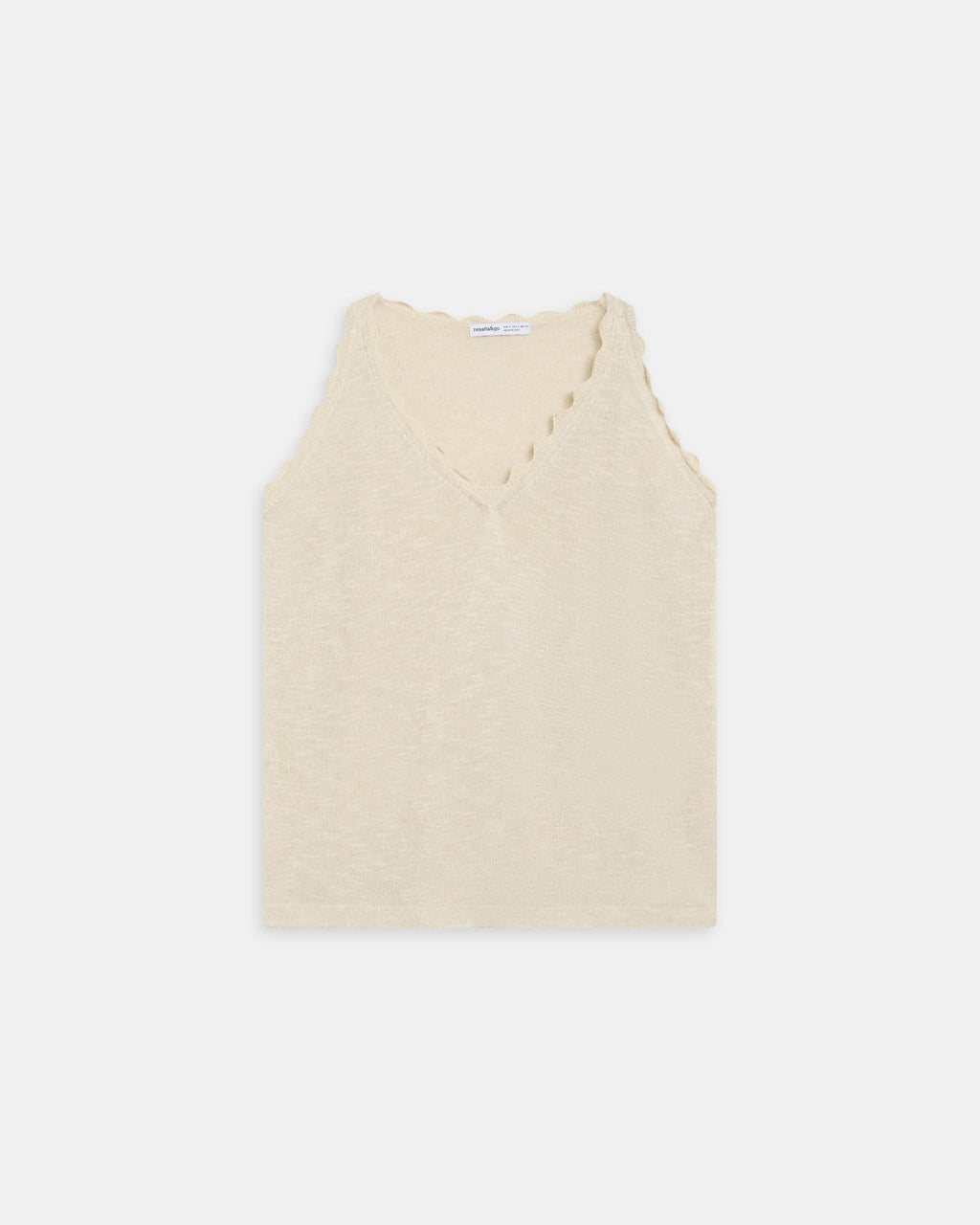 Top Punto Detalles Ondulados Beige