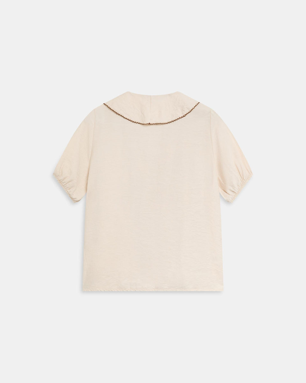 Blusa Volantes Delanteros Vivo Contraste Crudo