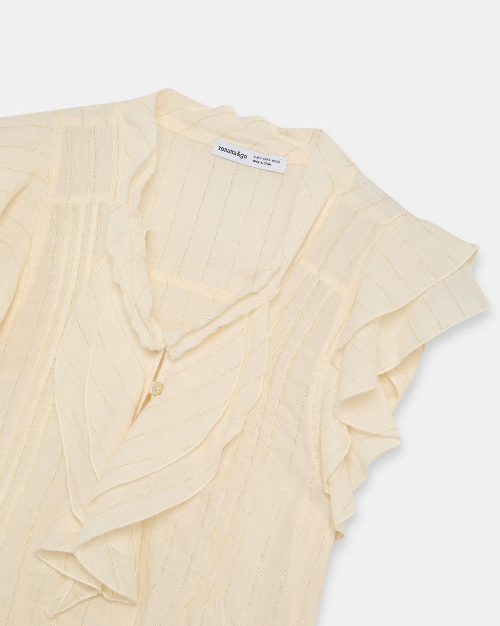 Blusa Sin Mangas Rayas Lurex Blanca