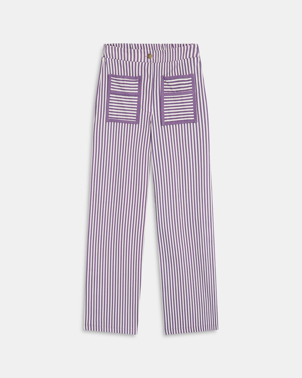 Jeans Rayas Bolsillos Contraste Morado