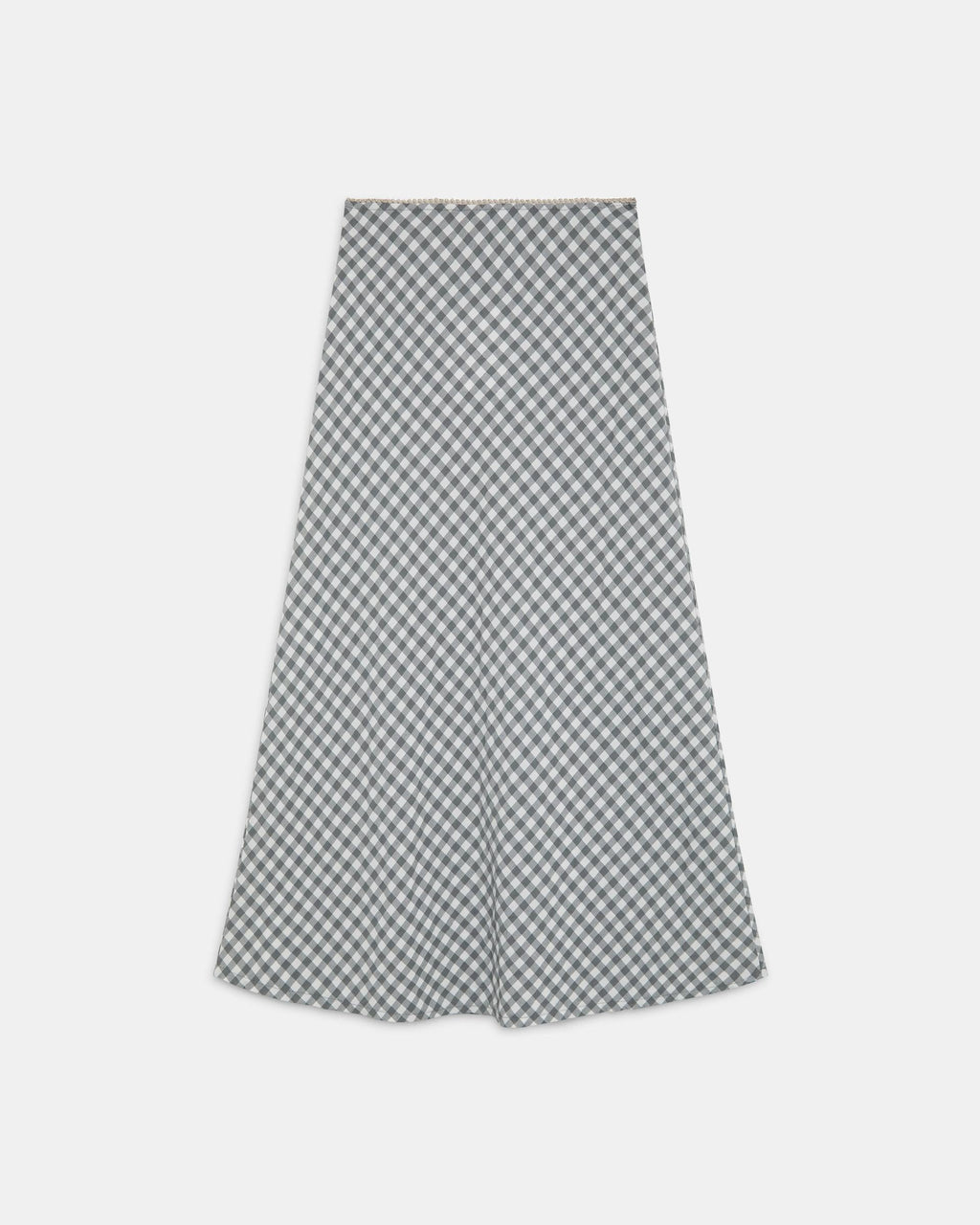 Falda Fluida Cuadros Gris