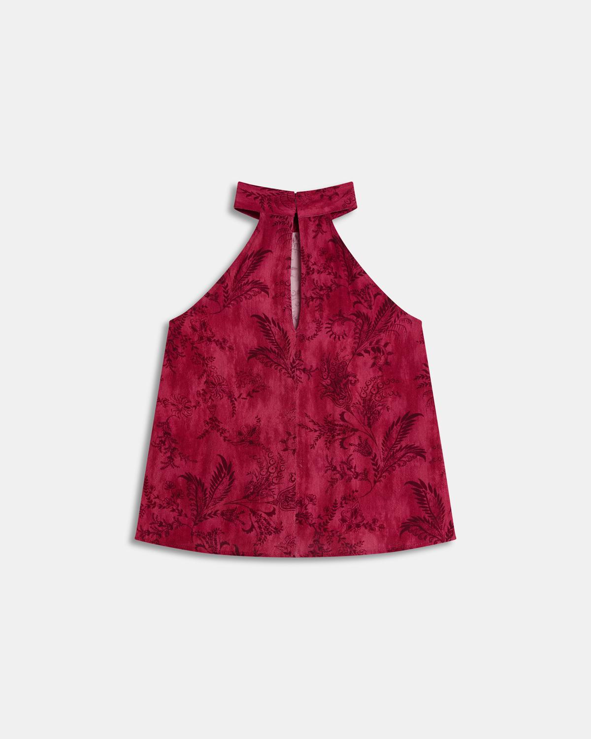 Top Halter Estampado Fucsia