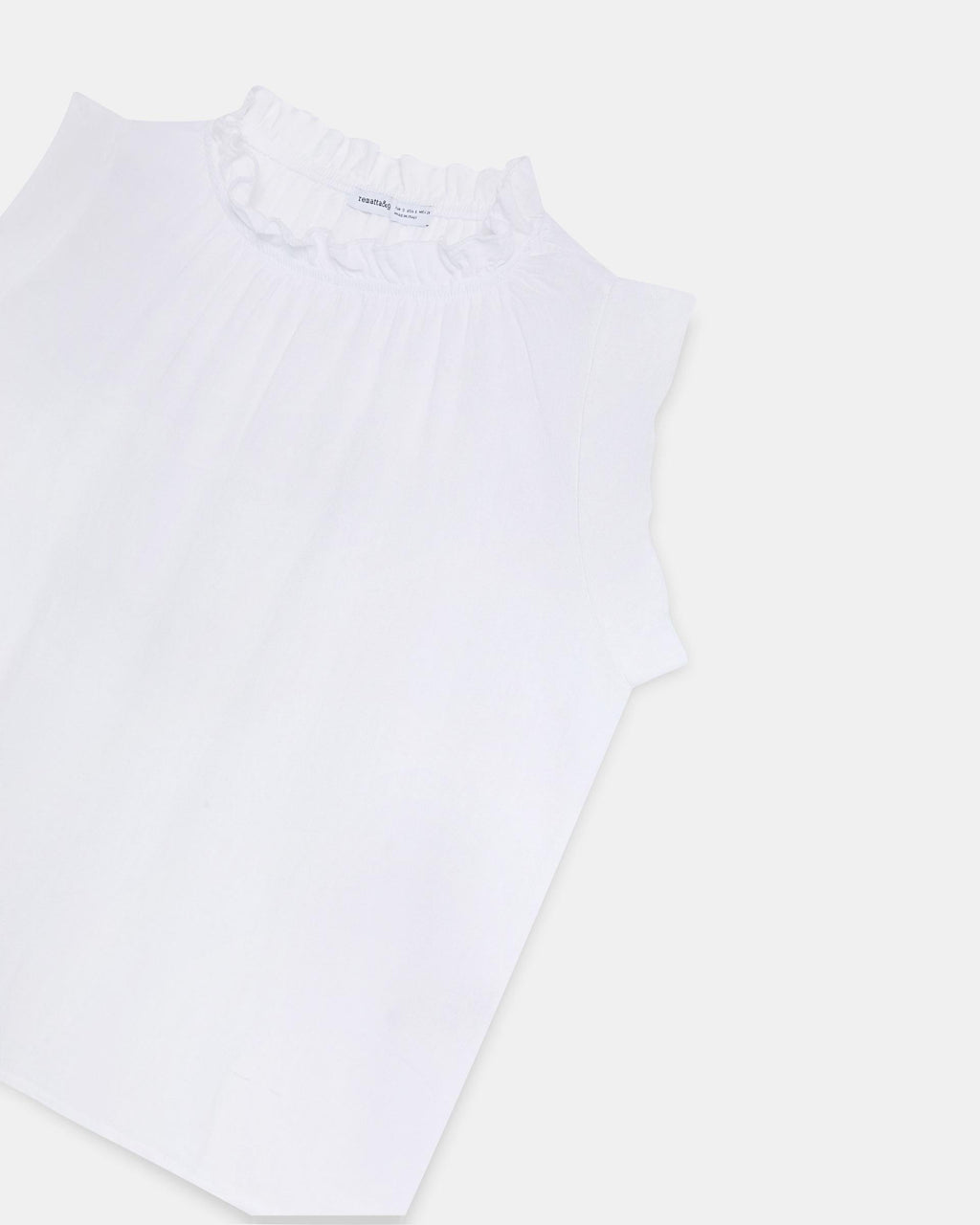 Blusa Sin Mangas Cuello Volante Blanca