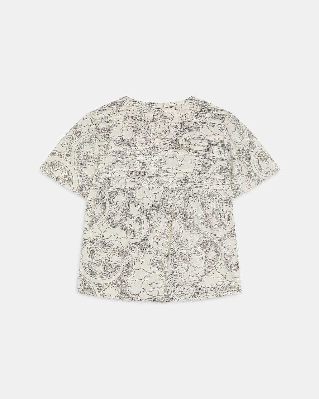 Blusa Pliegues Delanteros Botones Blanca