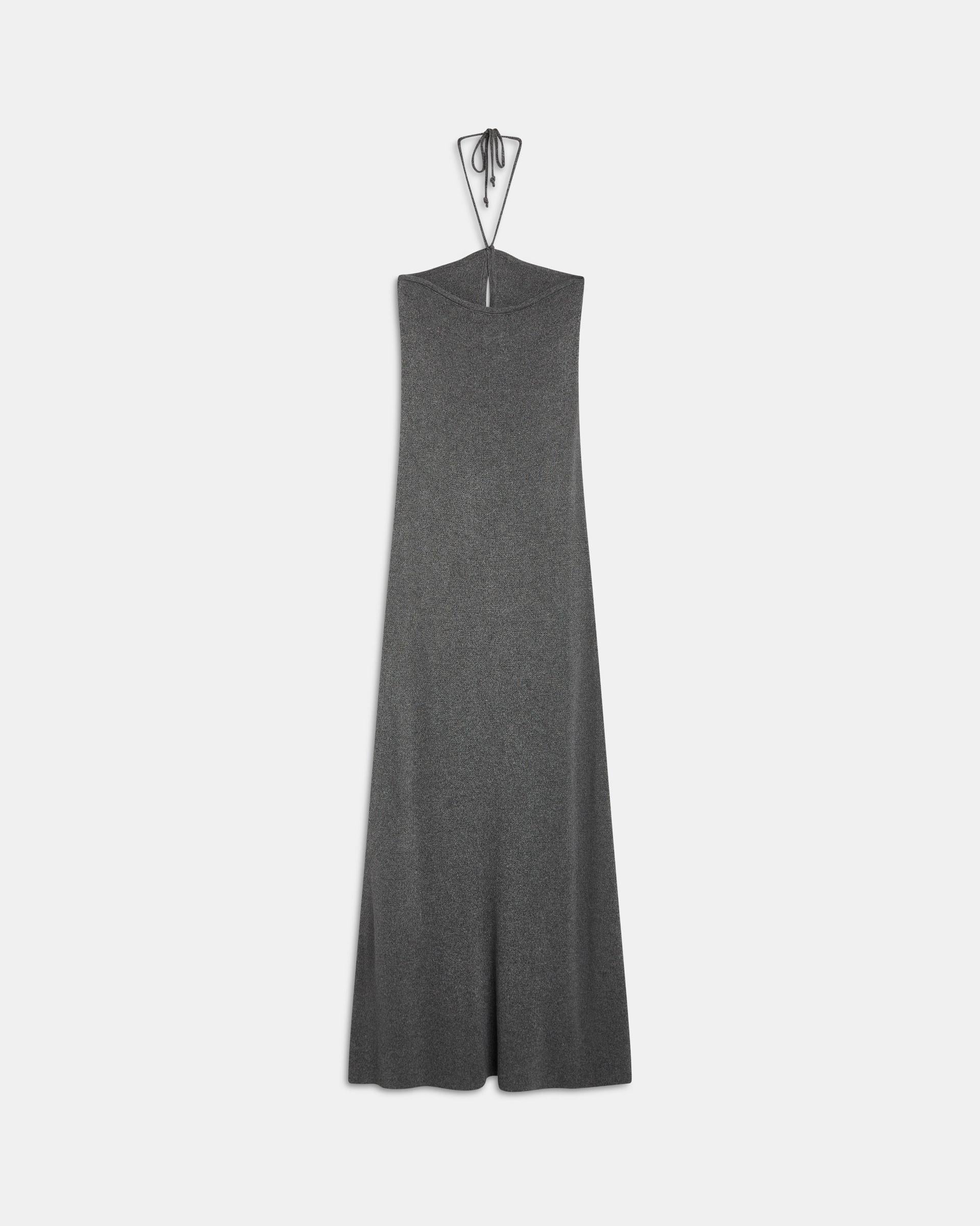 Vestido Halter Punto Gris