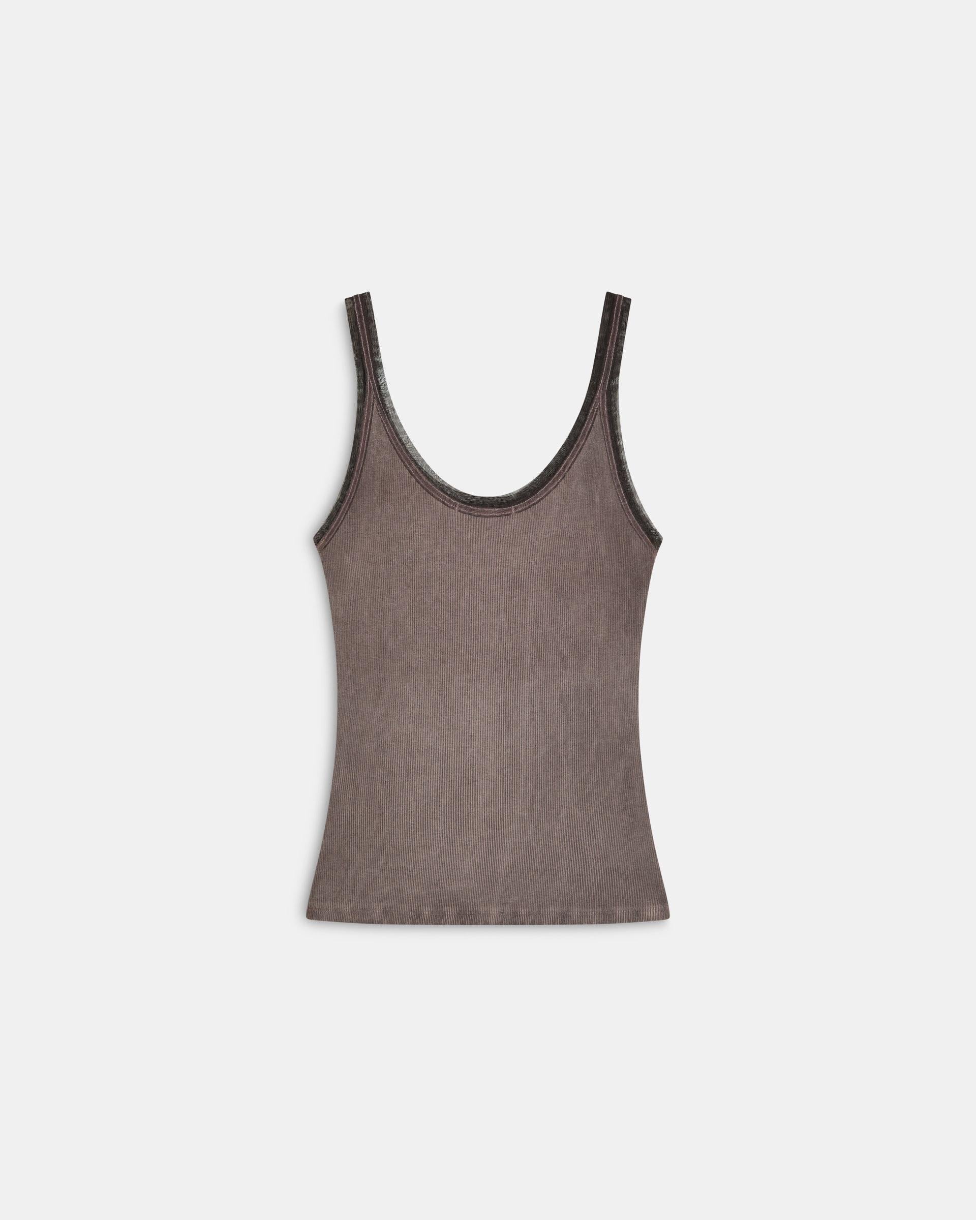 Camiseta Tirantes Tul Marrón