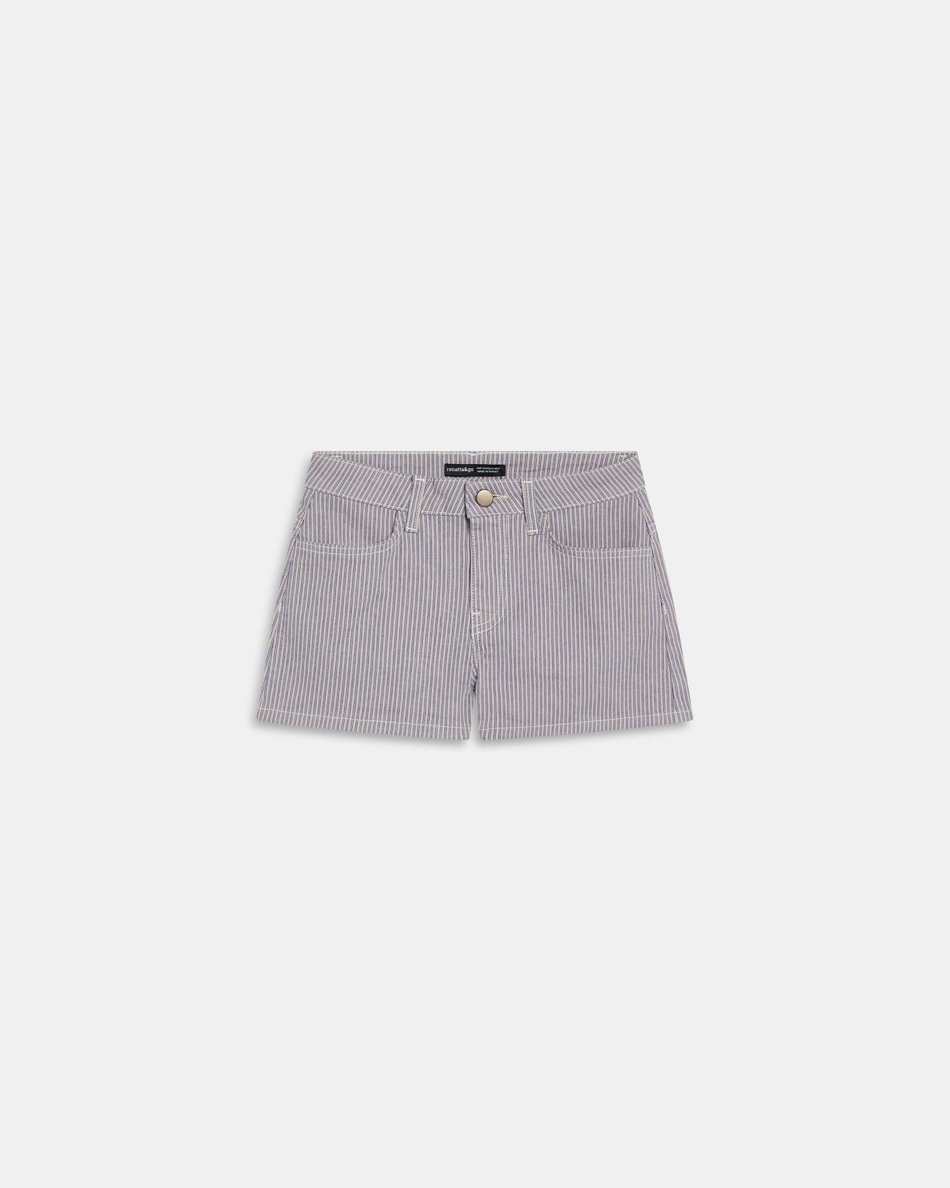 Shorts Básicos Rayas Azul