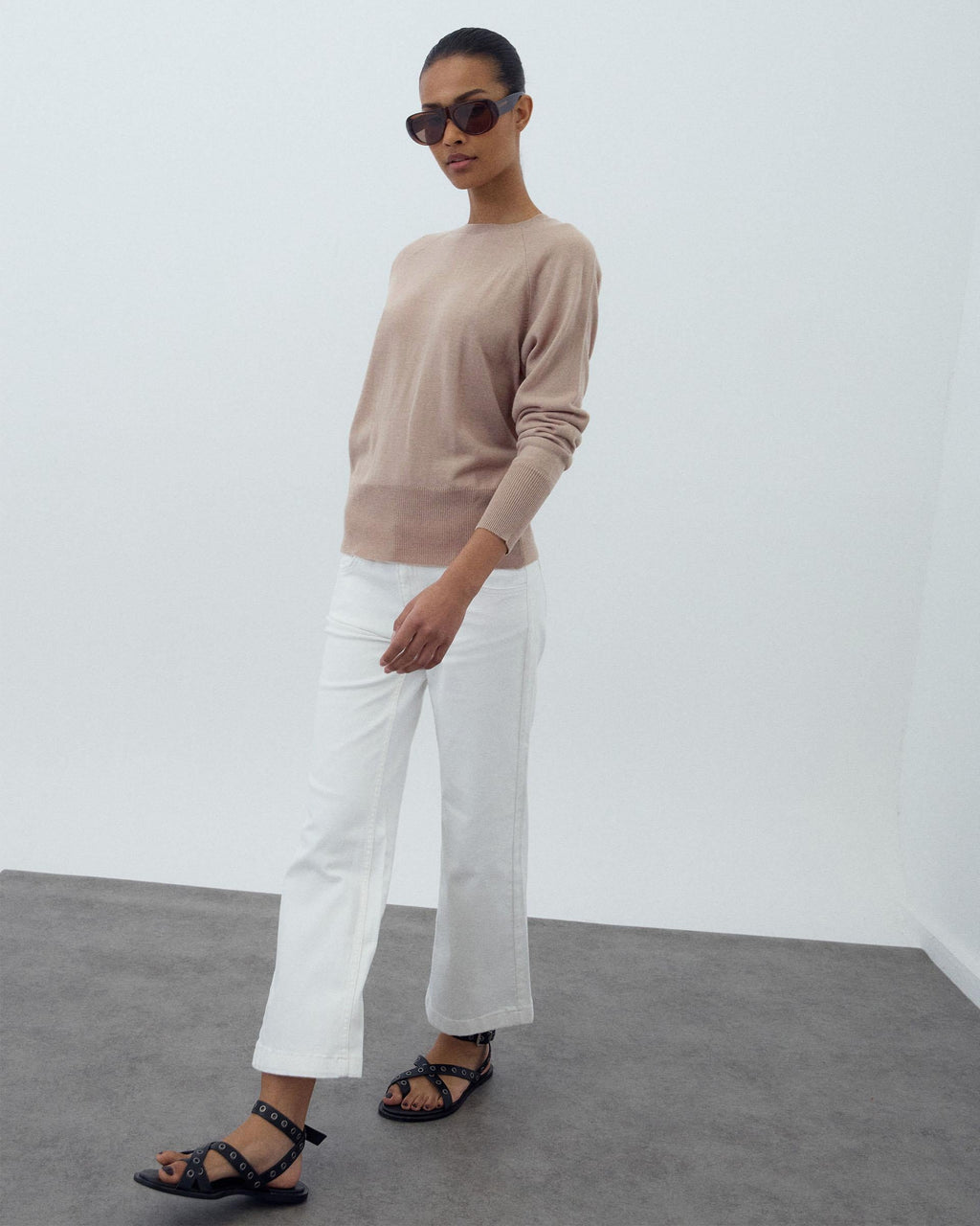 Jeans Bordado Floral Blanco