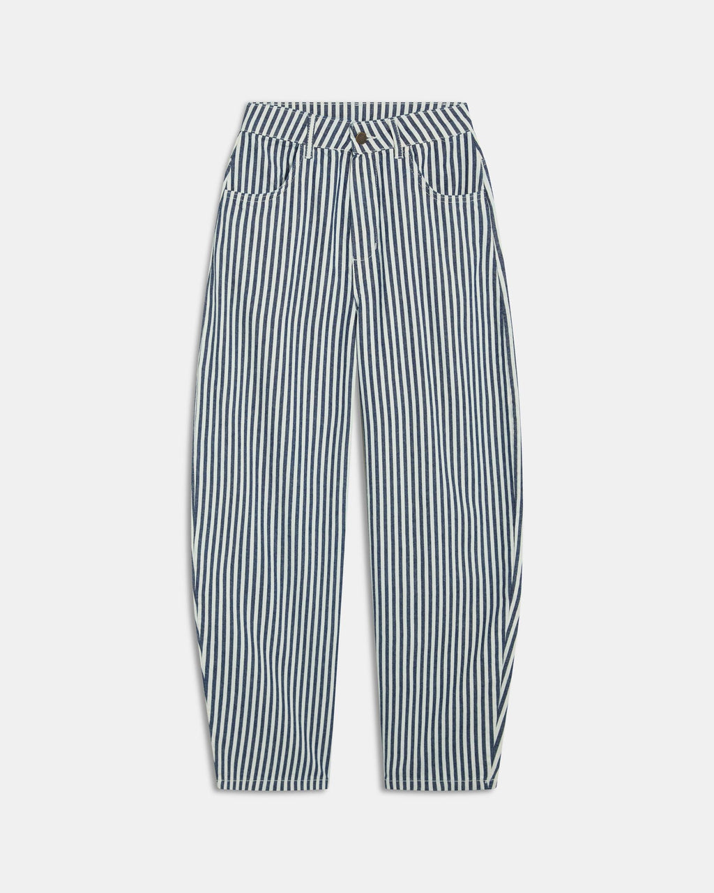 Jeans Balloon Rayas Bicolor Azul Oscuro