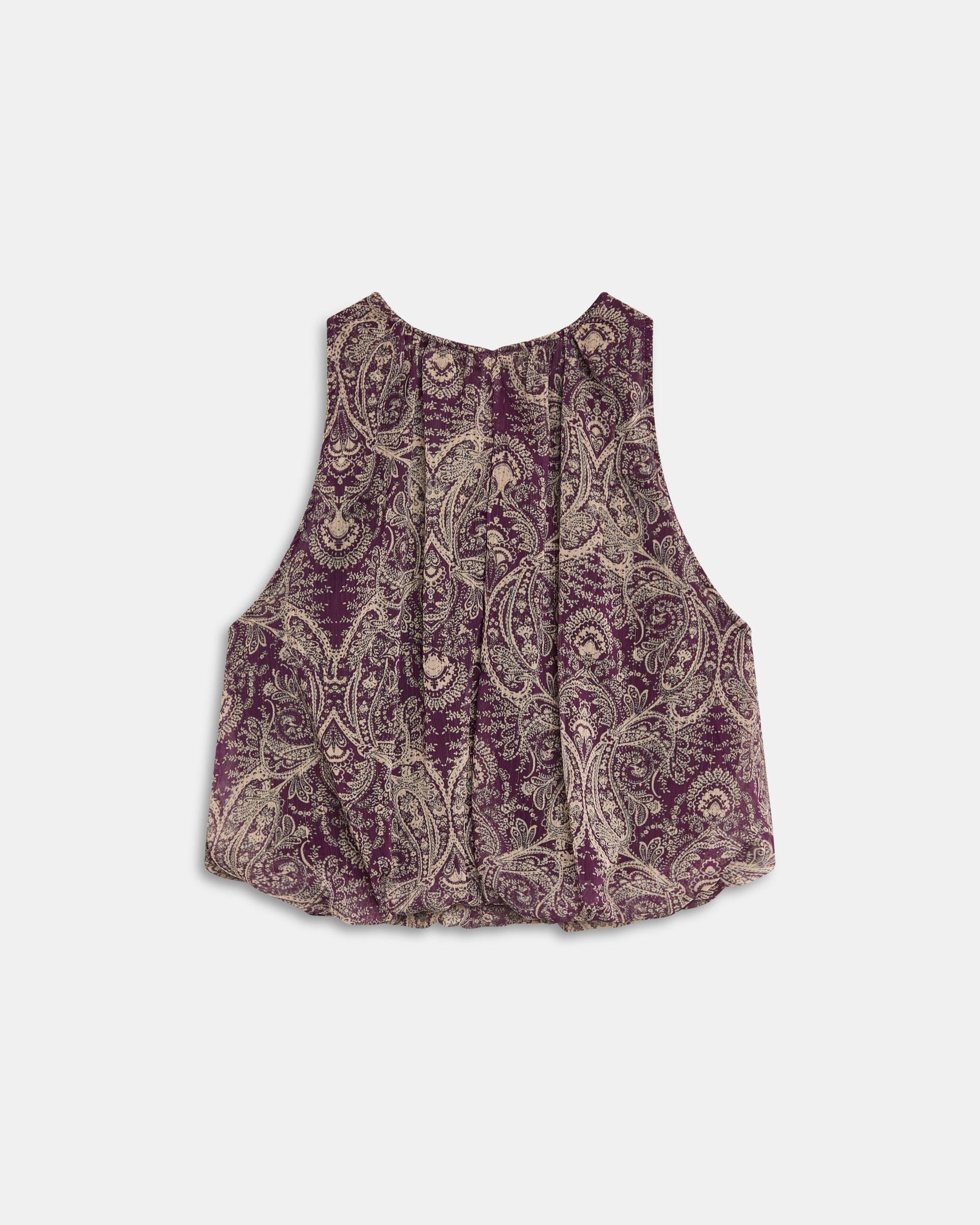 Top Vuelo Estampado Morado