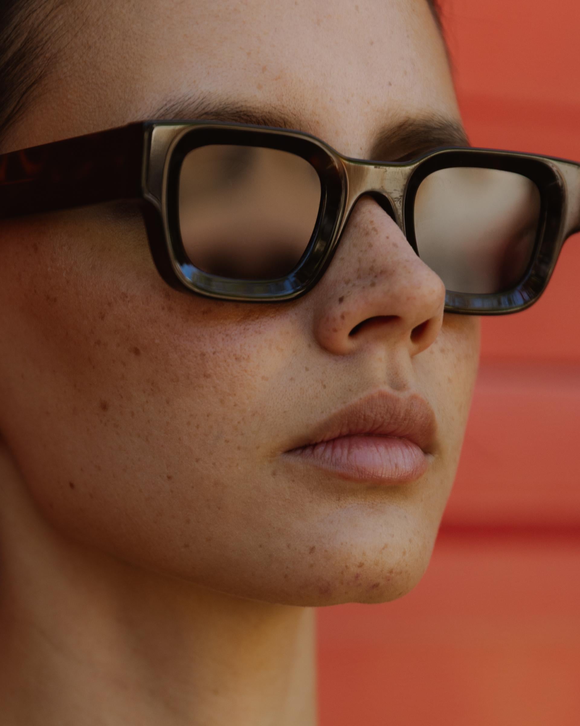 Gafas Rectangulares Marrón