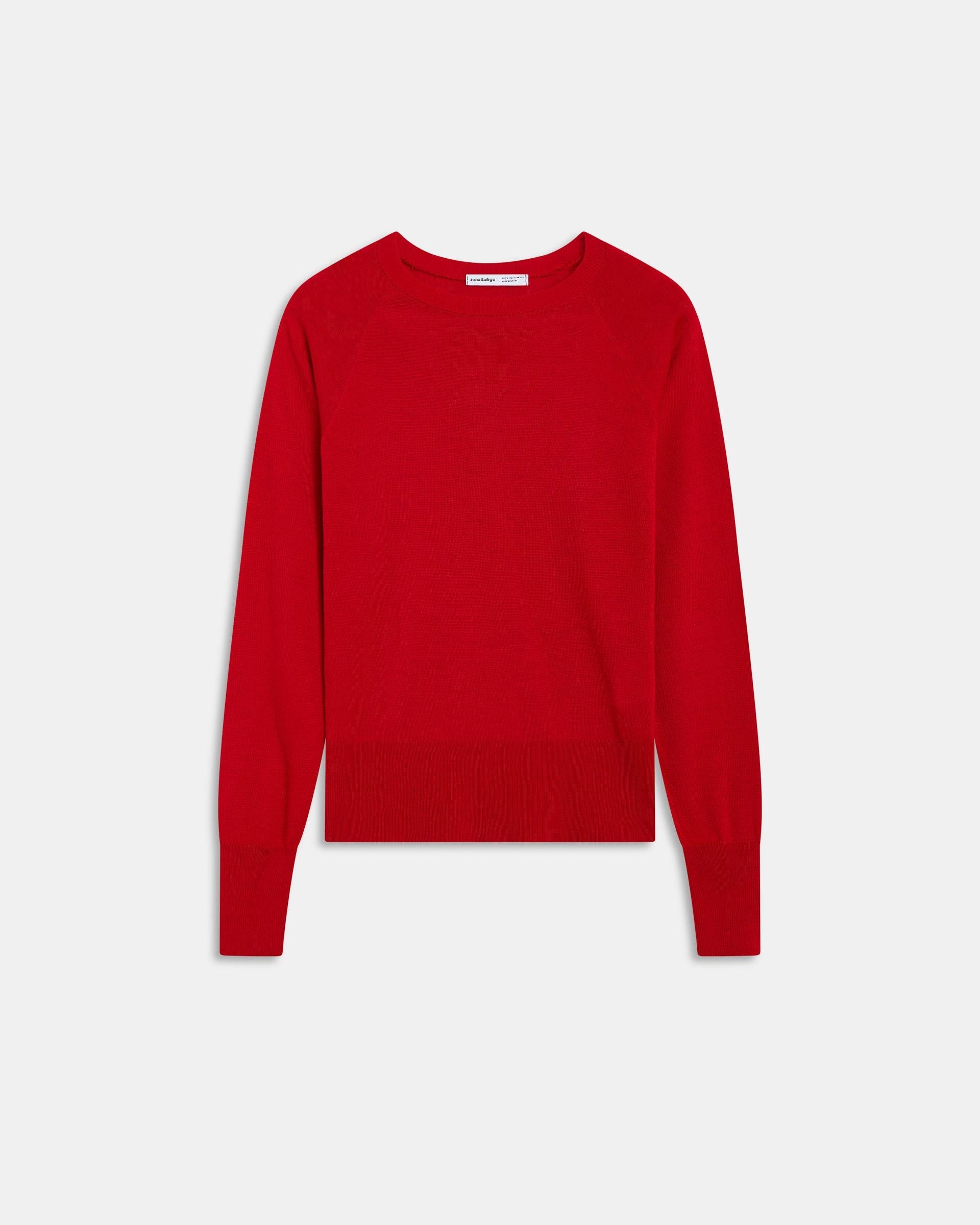 Jersey Cuello Redondo Punto Fino Rojo