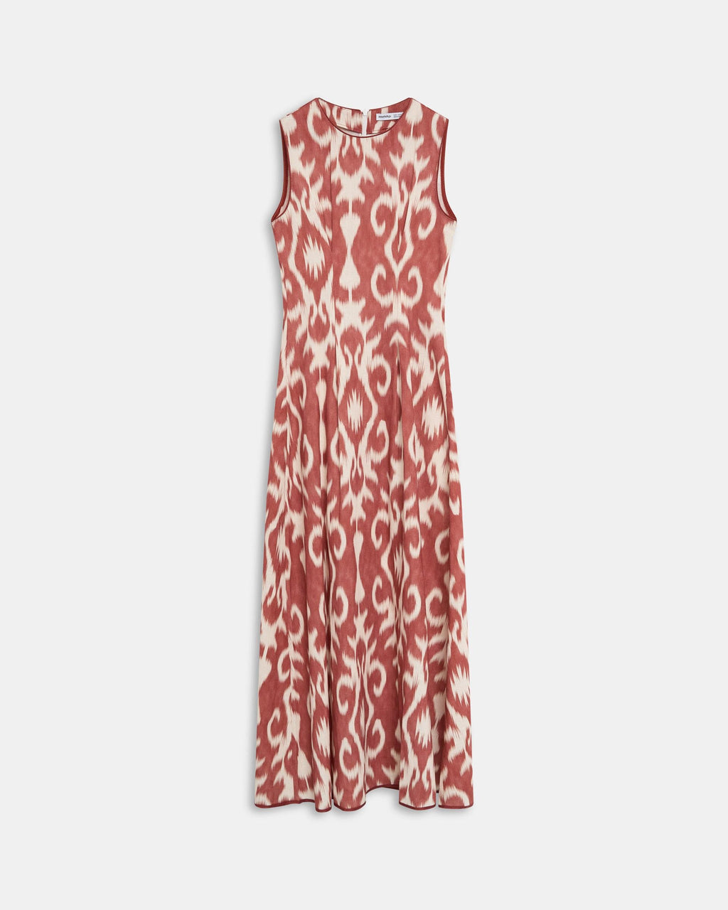 Vestido Sin Mangas Estampado Étnico Teja