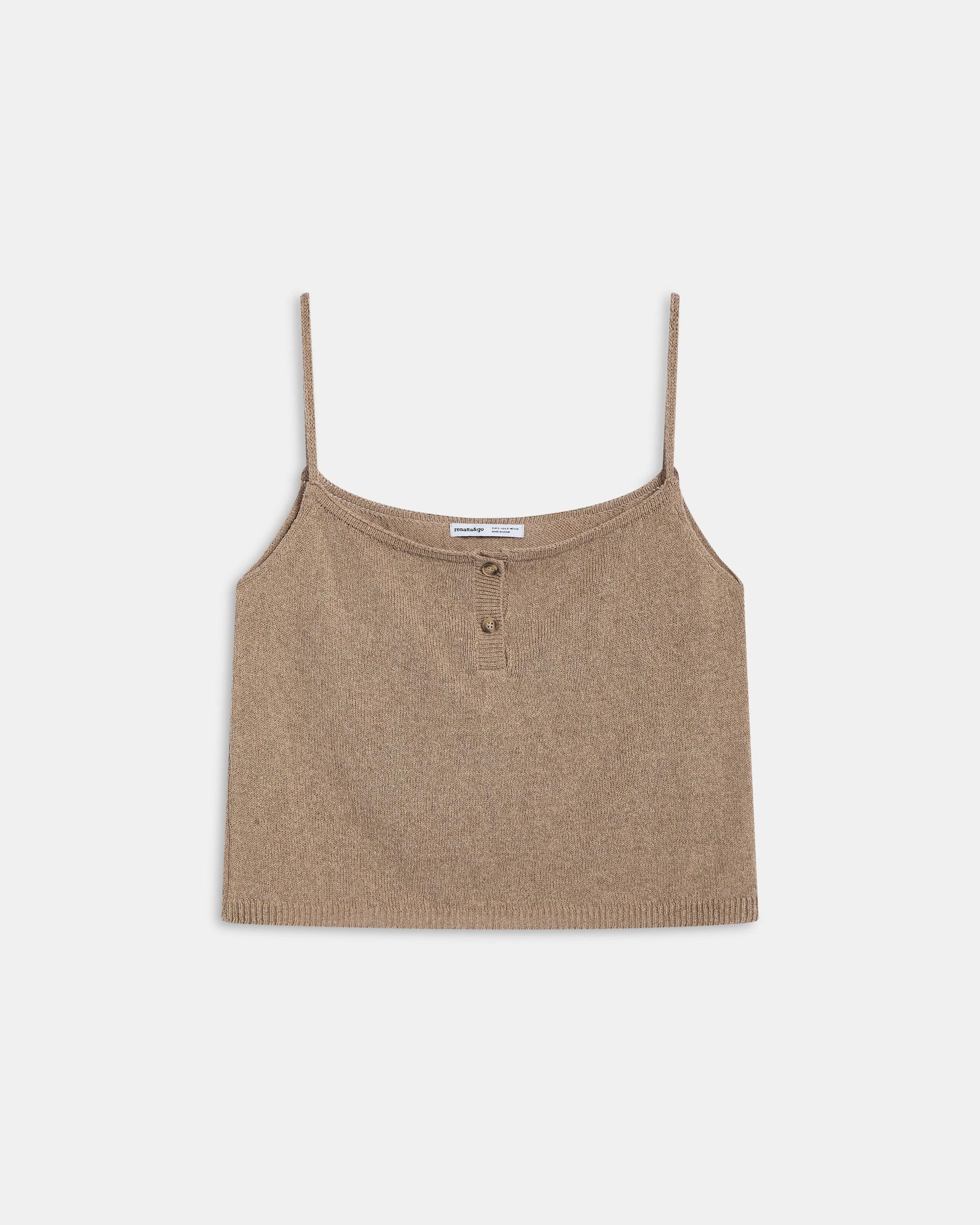 Top Punto Botones Beige