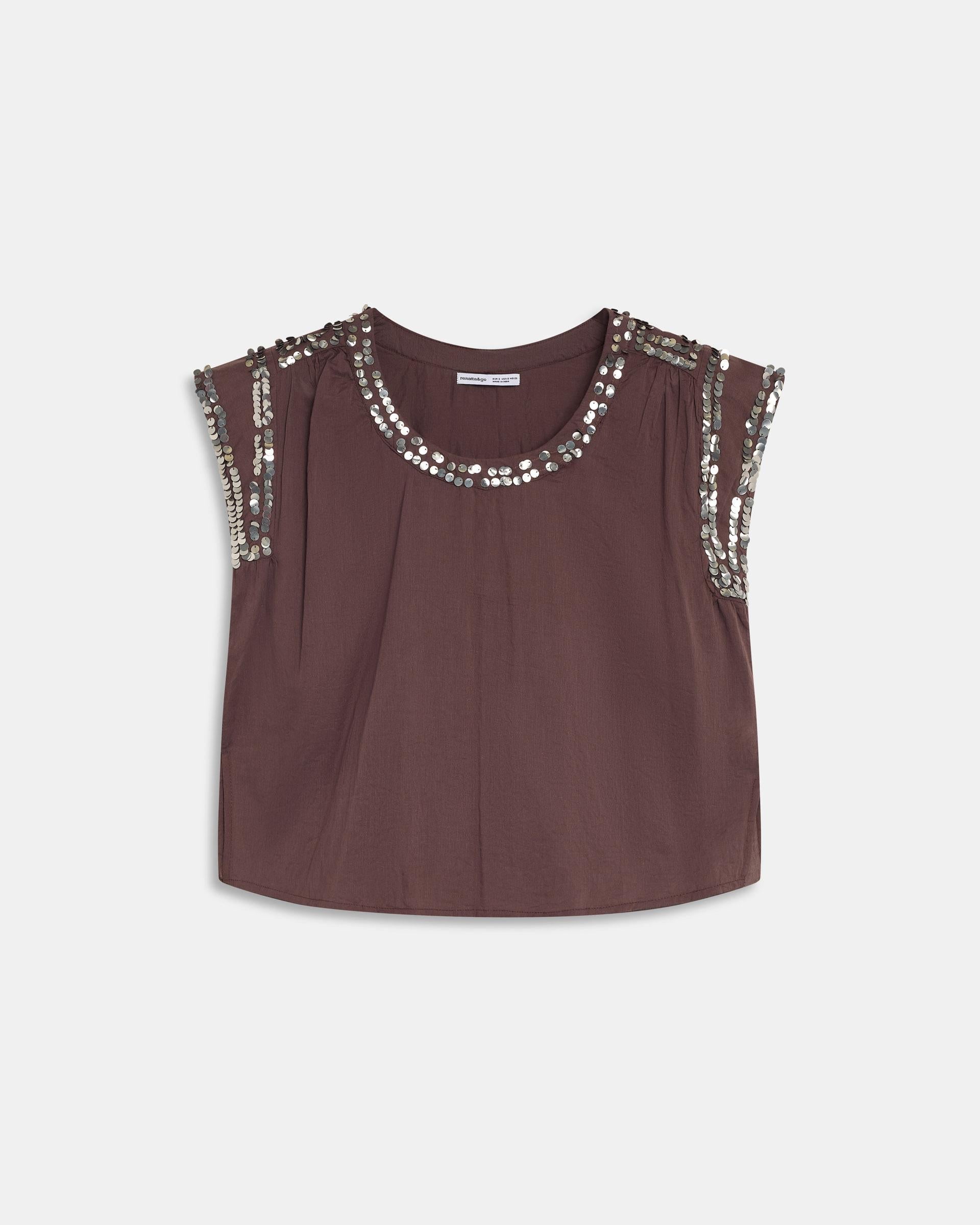 Blusa Lentejuelas Marrón