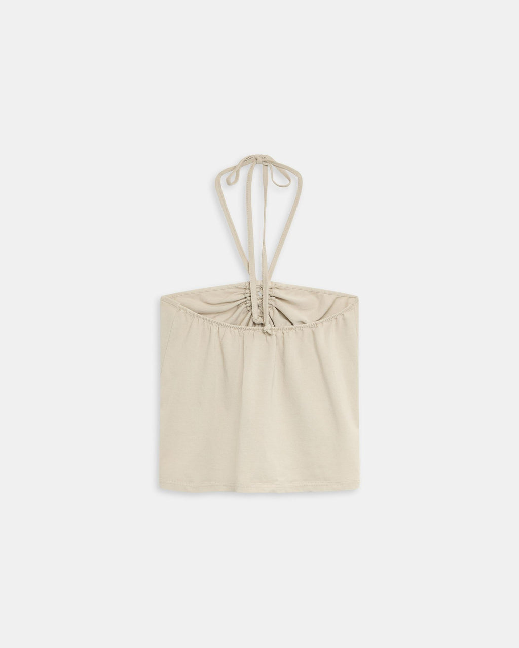 Camiseta Halter Fruncido Delantero Beige