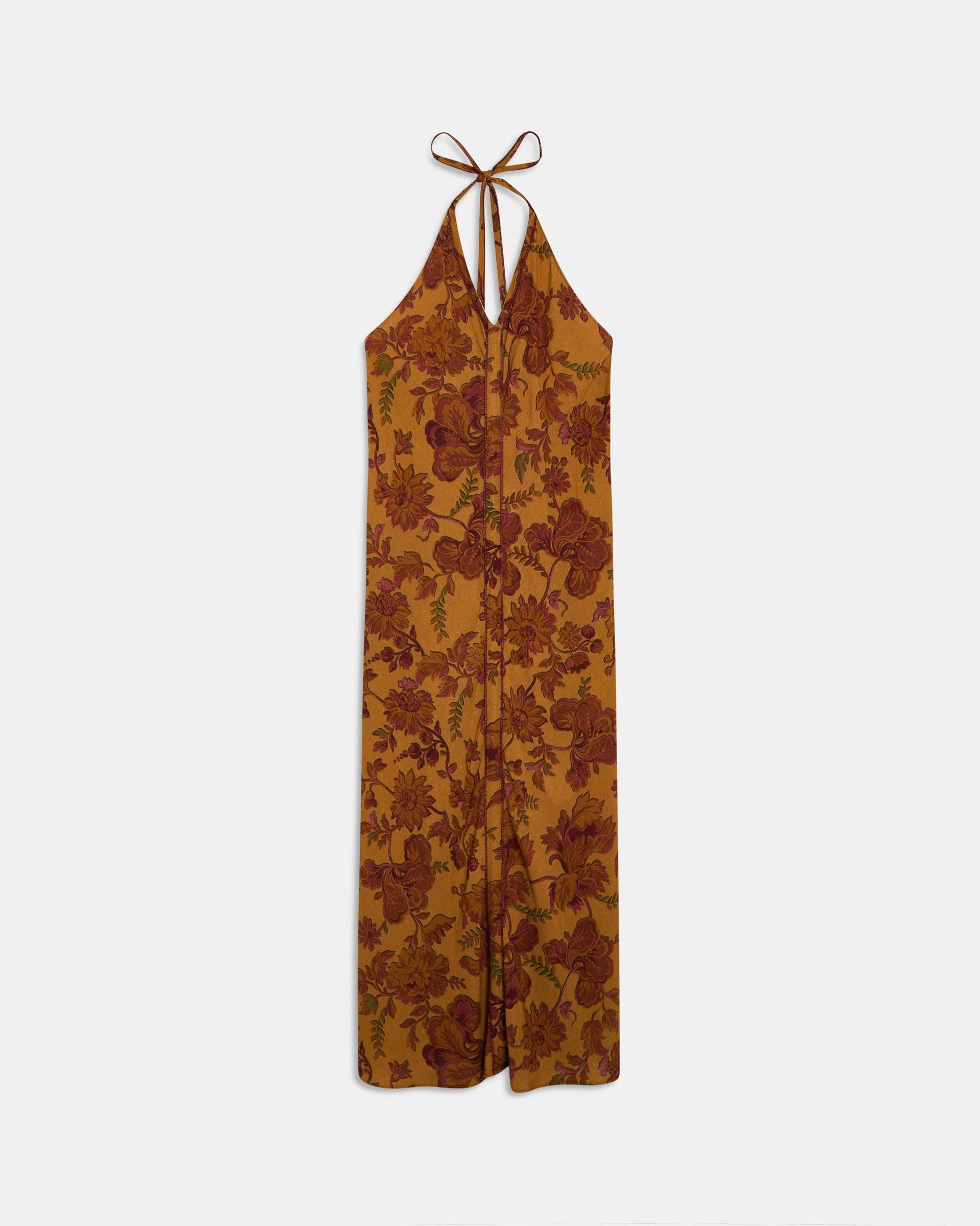 Vestido Halter Estampado Floral Multicolor