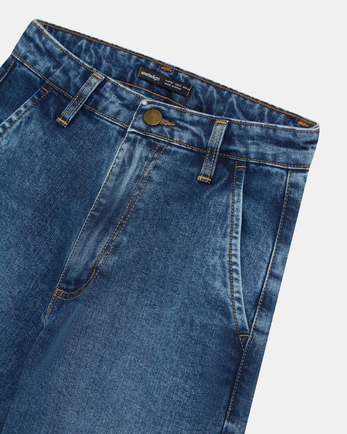 Jeans Ancho Recto Azul