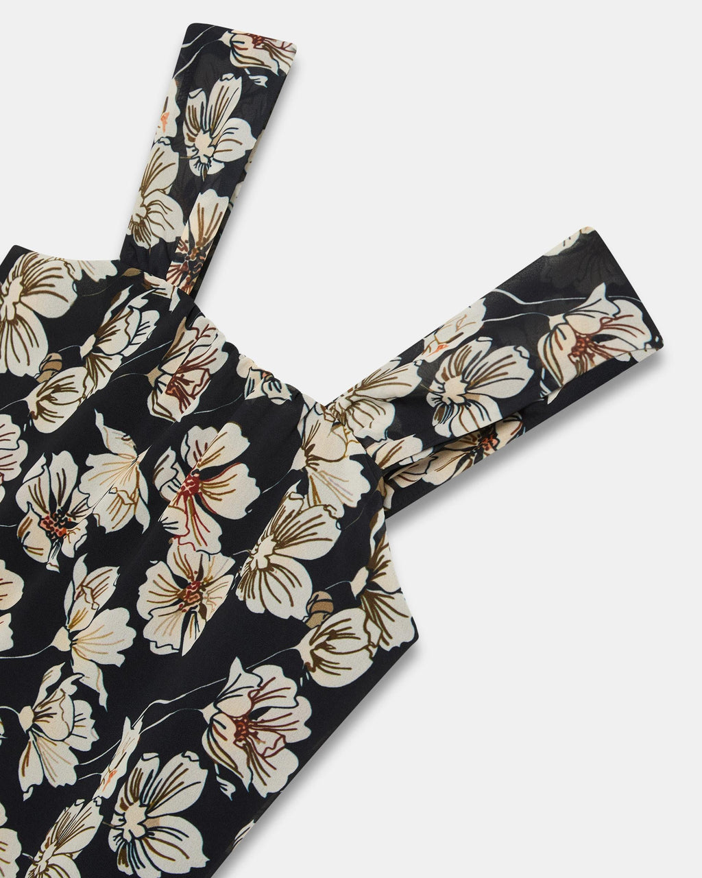 Top Tirantes Bajo Gasa Estampado Negro