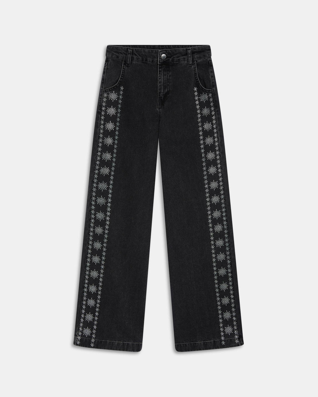 Jeans Brillos Laterales Antracita