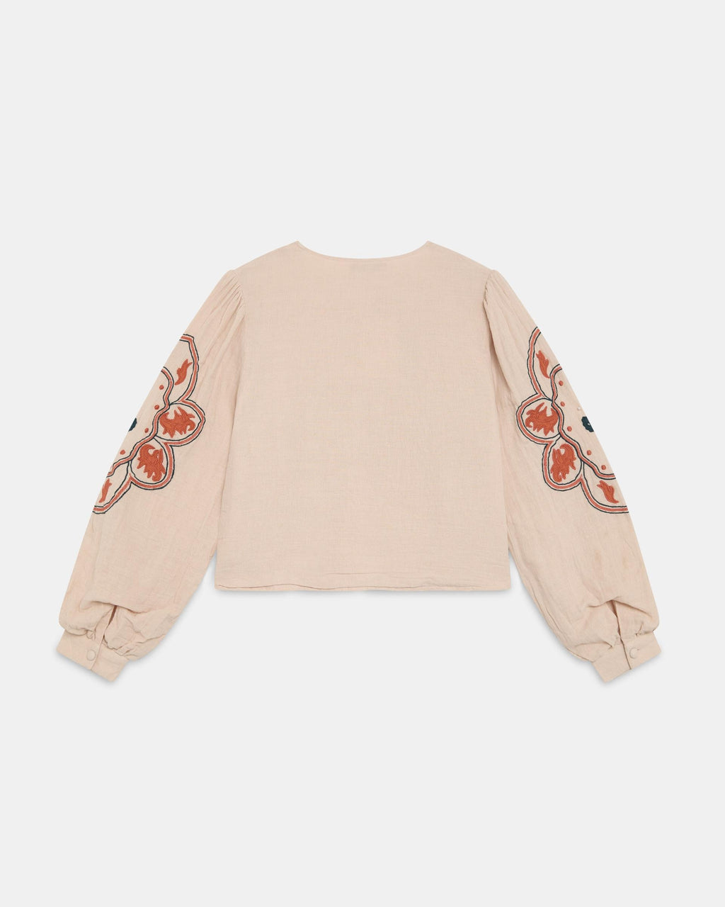 Sobrecamisa Bordados Étnicos Rosa Palo