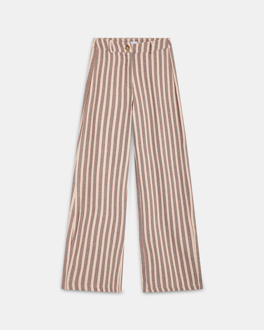 Pantalón Fluido Rayas Marrón
