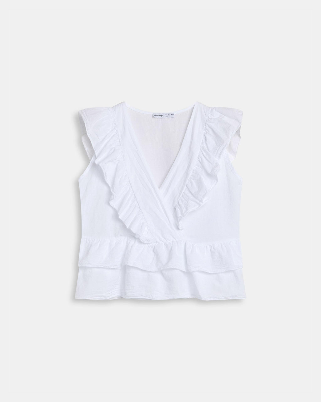 Blusa Cruzada Volantes Blanca