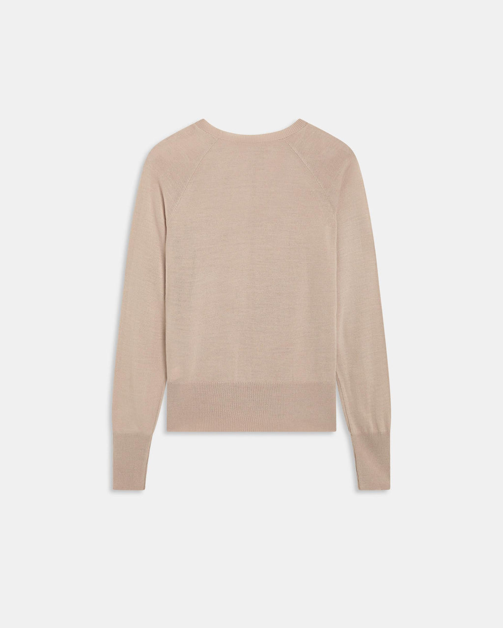 Jersey Cuello Redondo Punto Fino Beige