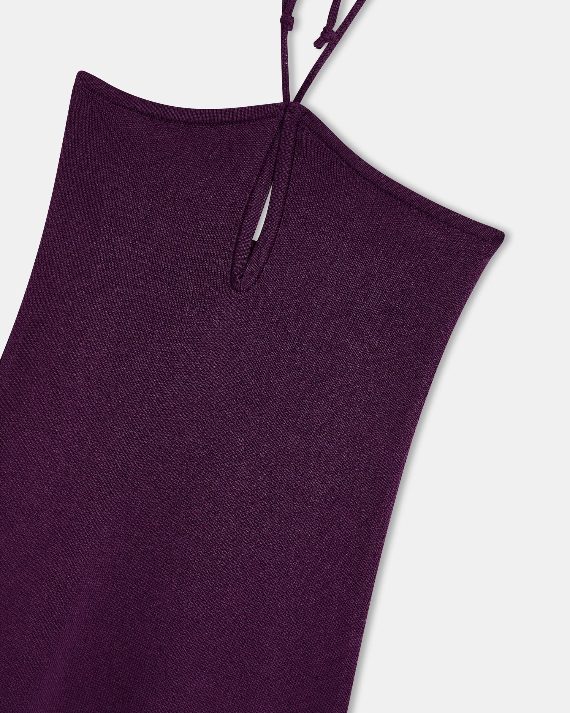 Vestido Halter Punto Morado