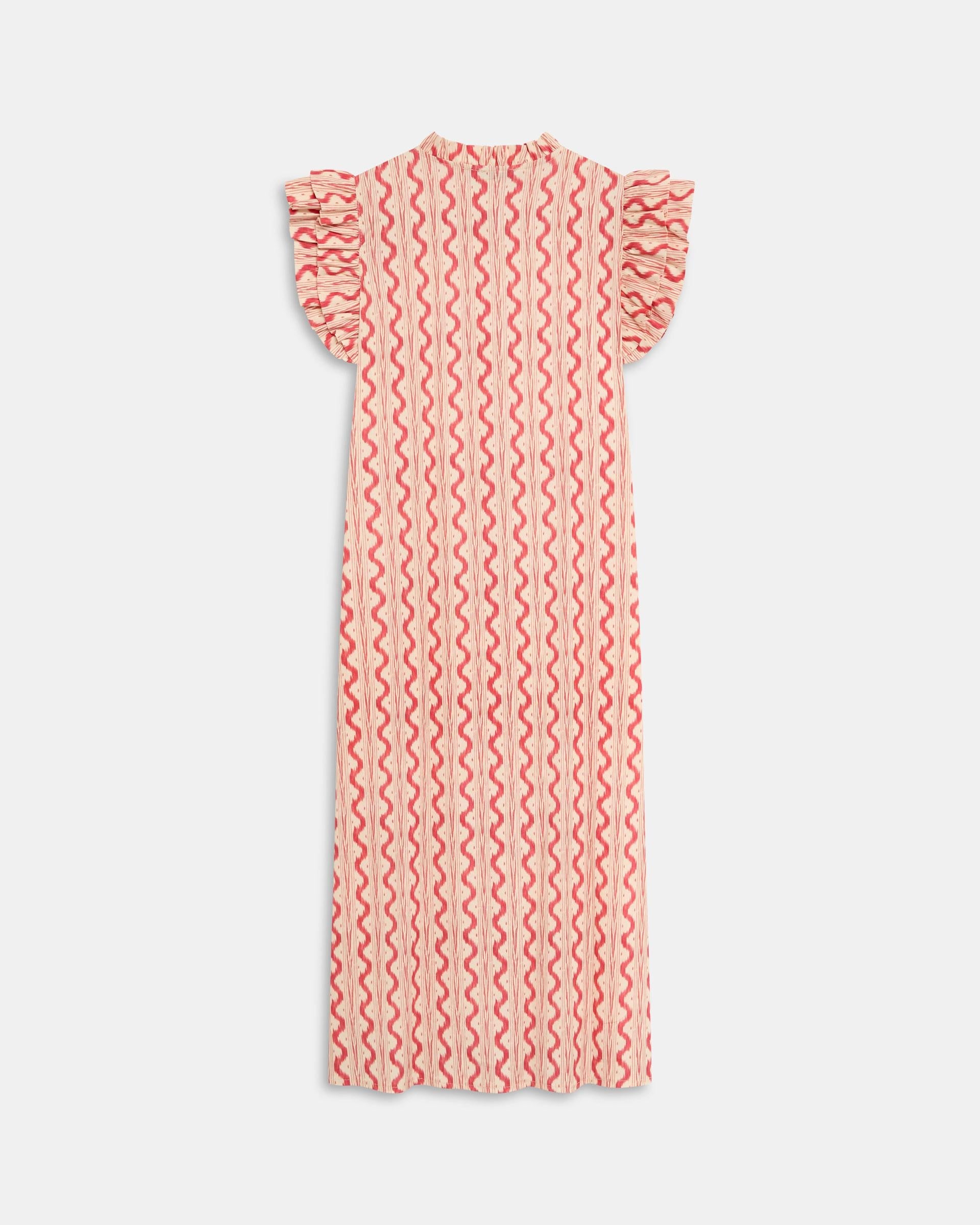 Vestido Camisero Volantes Rosa