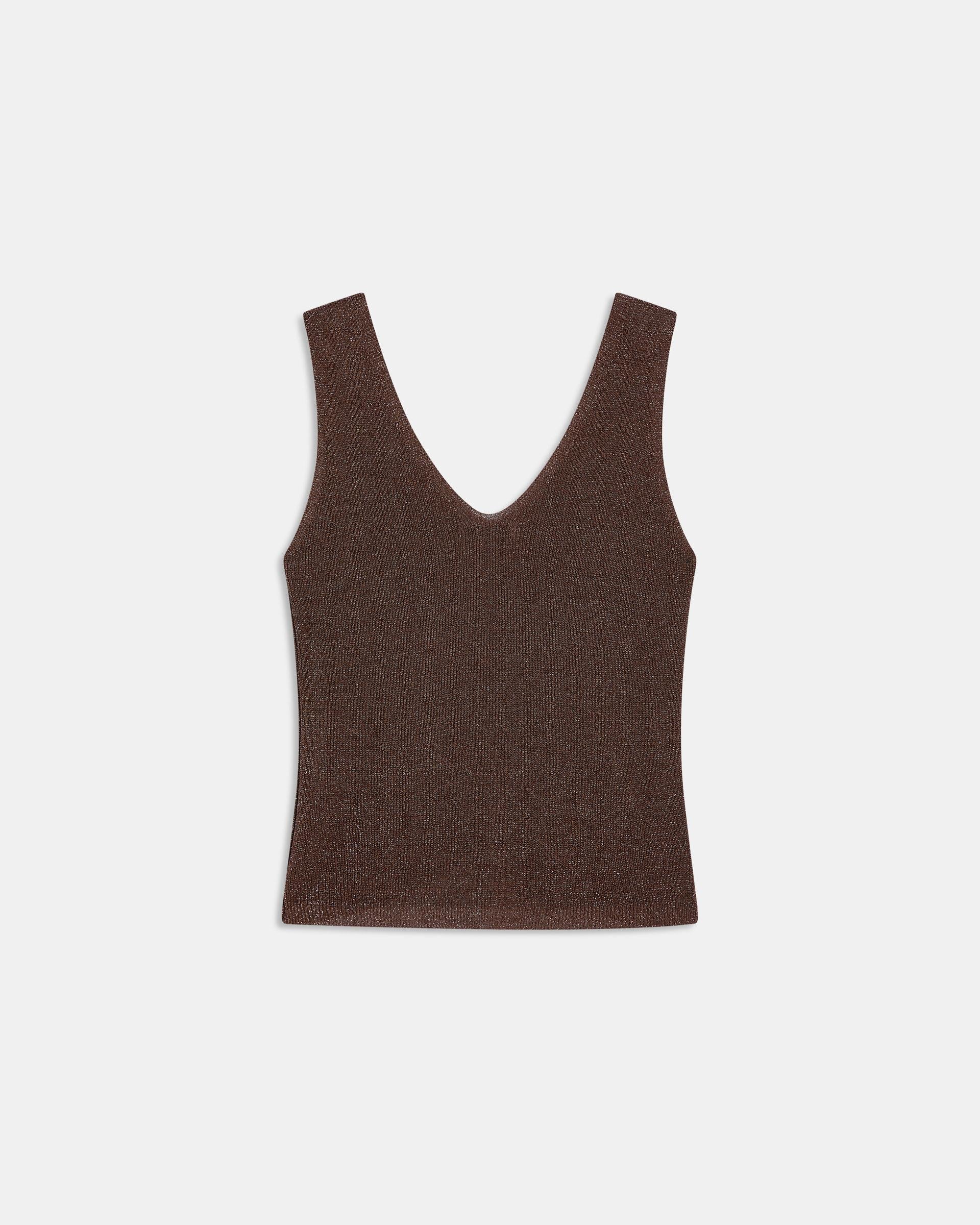 Top Tirantes Lurex Marrón