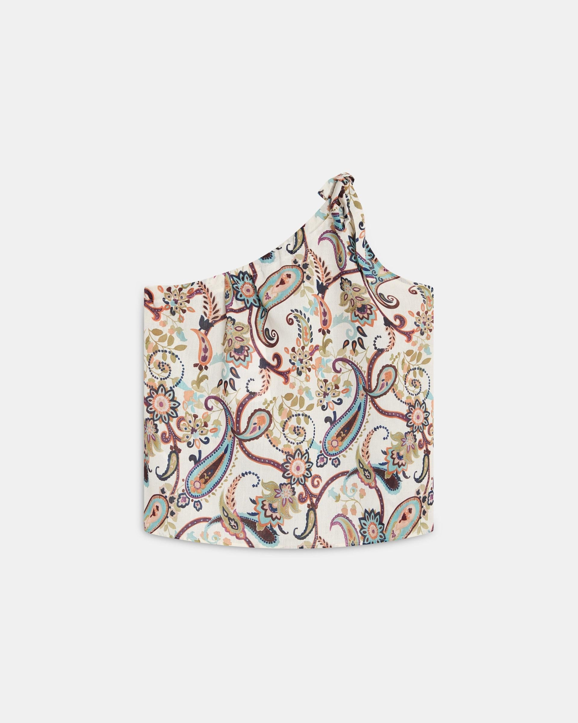 Top Asimétrico Lazada Estampado Multicolor