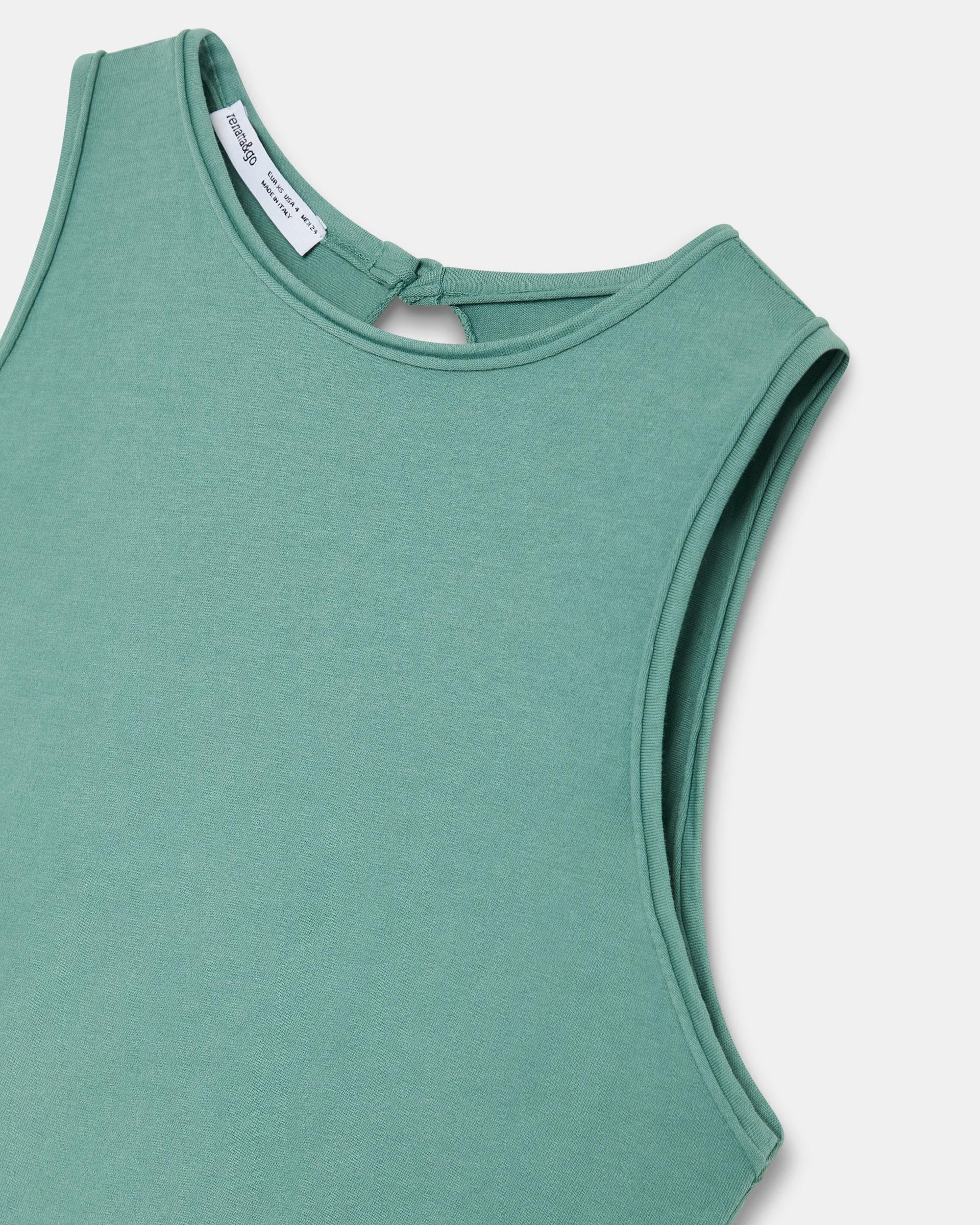 Camiseta Abertura Espalda Verde Agua