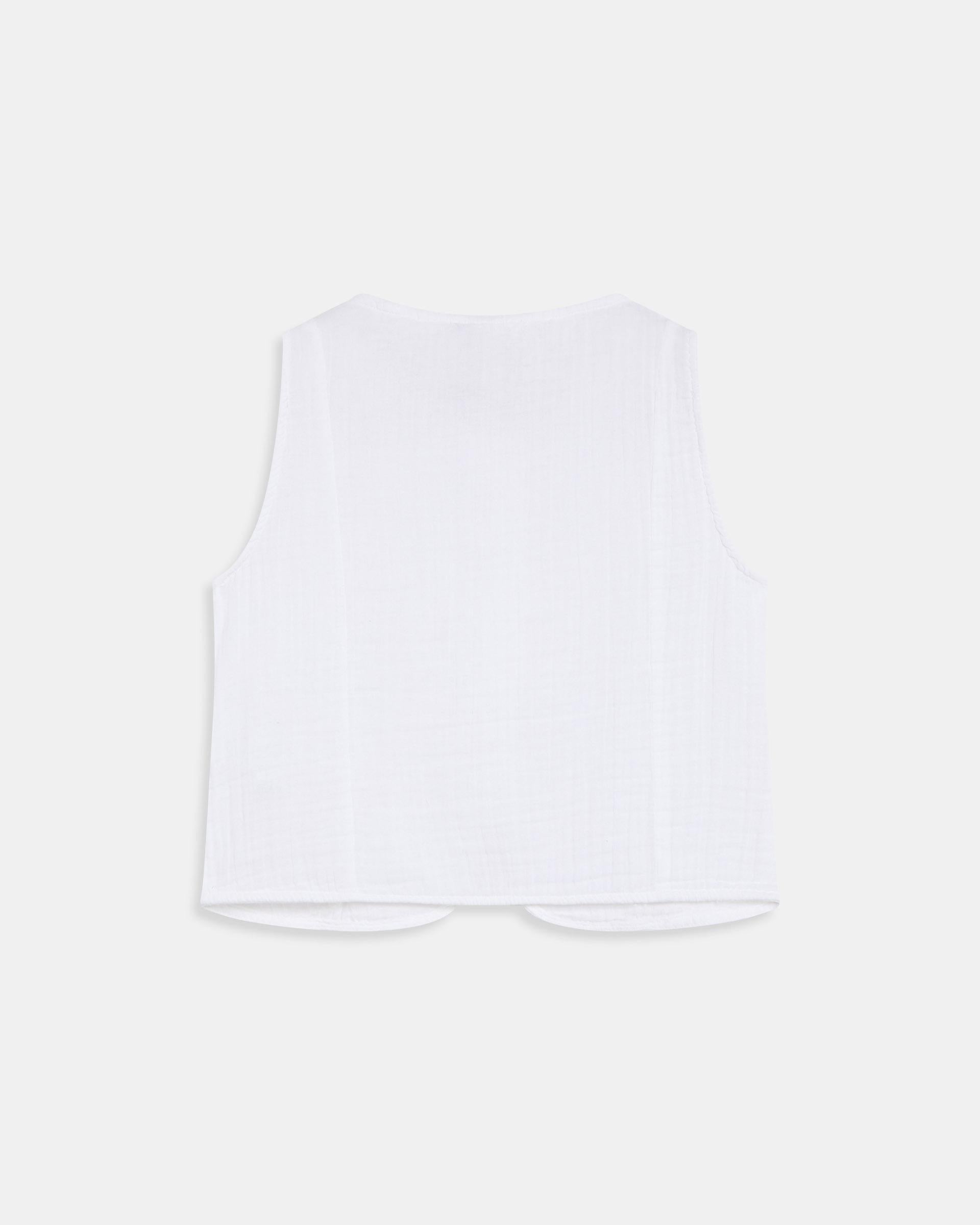 Top Botones Forrados Blanco