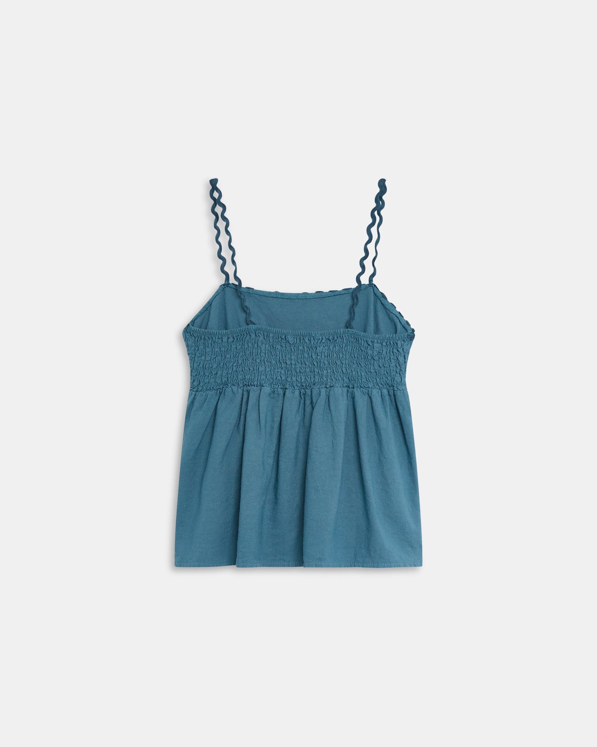 Top Tirantes Detalle Ondas Azul Oscuro