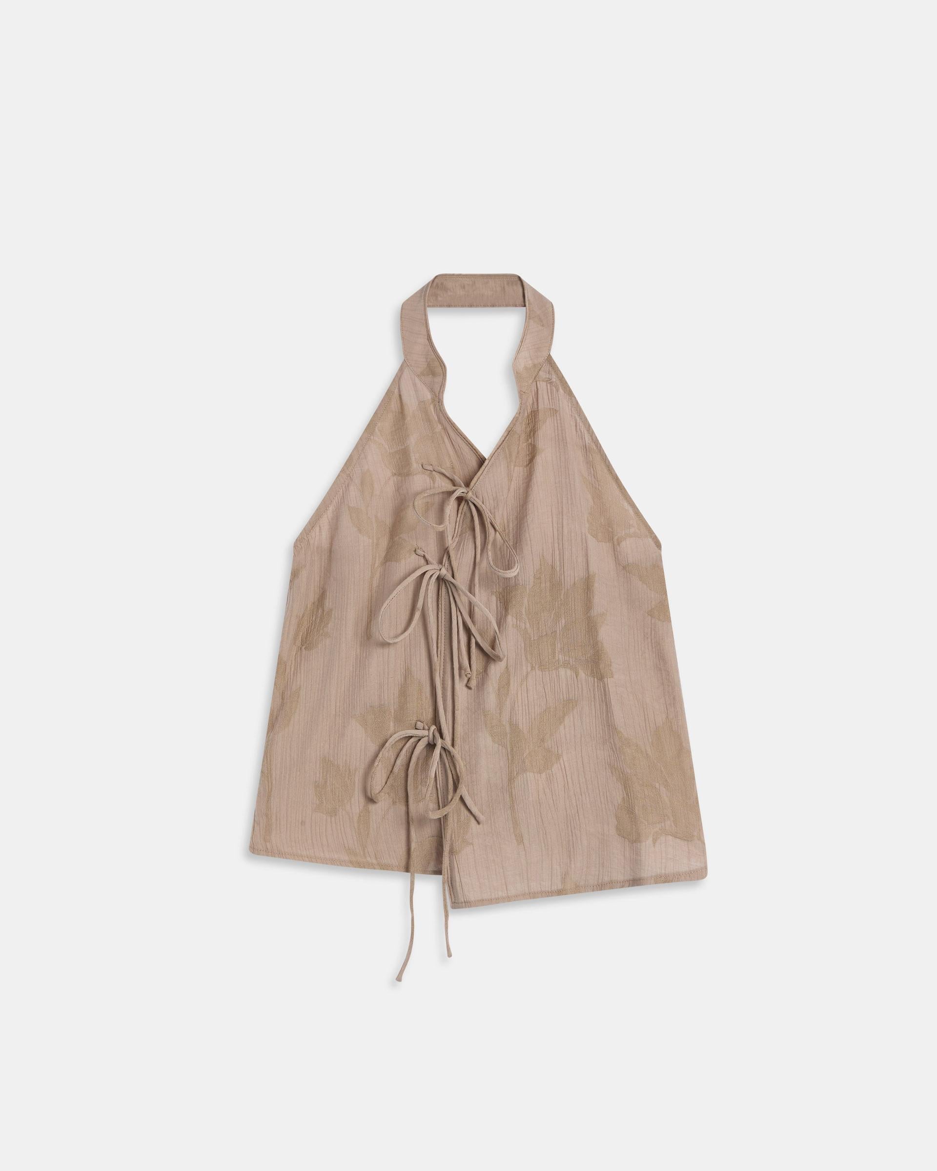Top Halter Lazadas Estampado Taupe