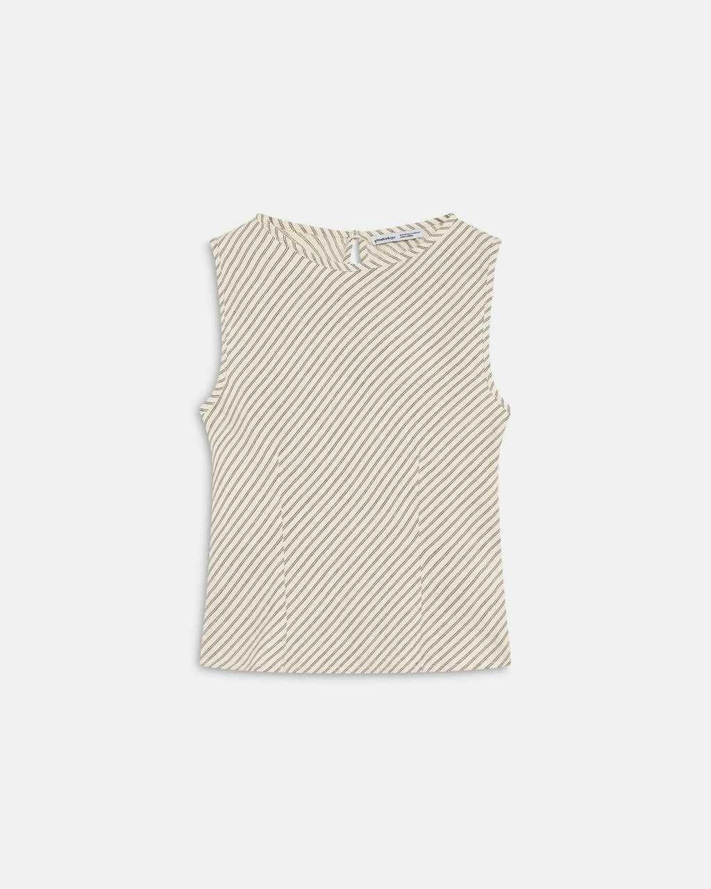 Top Estampado Rayas Diagonales Blanco