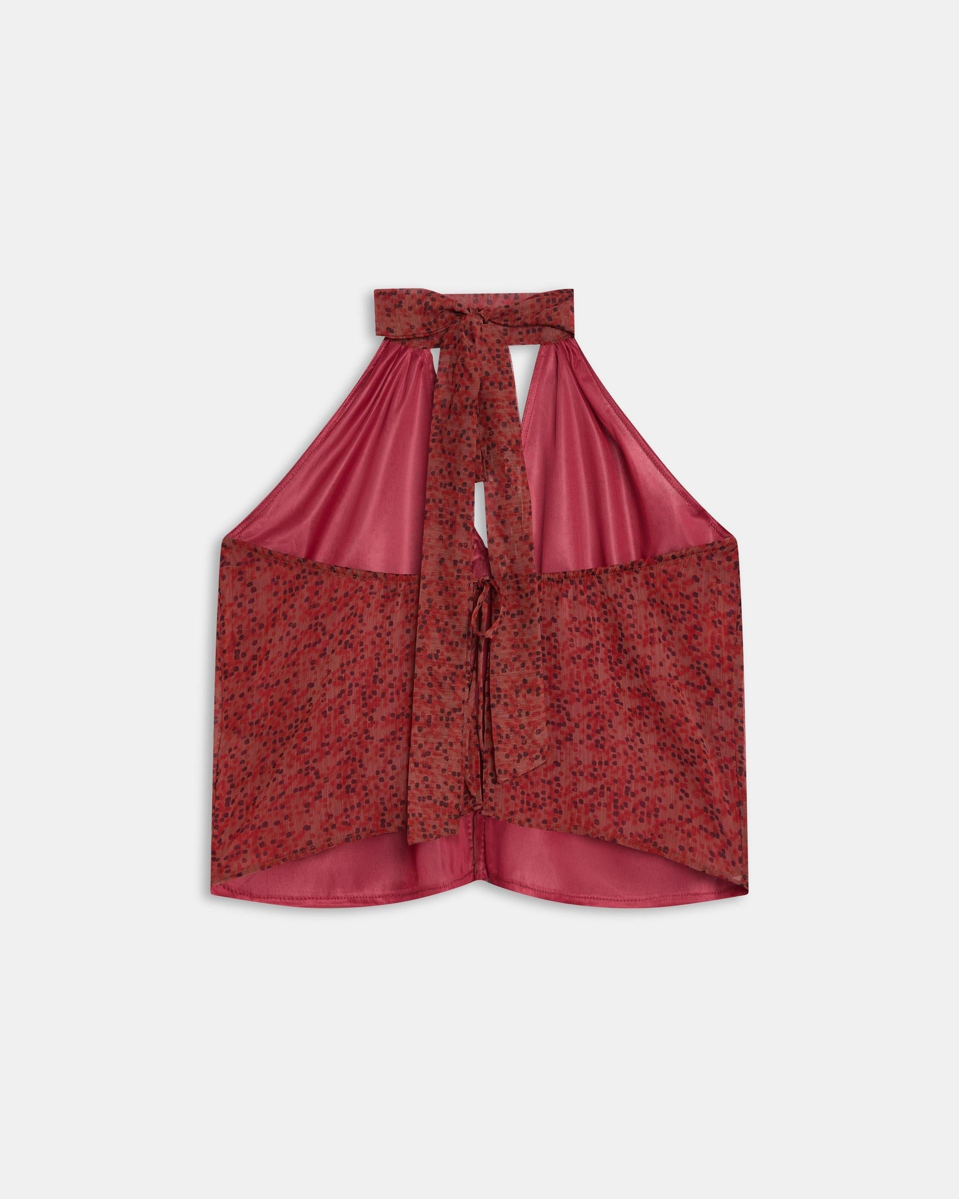 Top Abertura Estampado Rojo