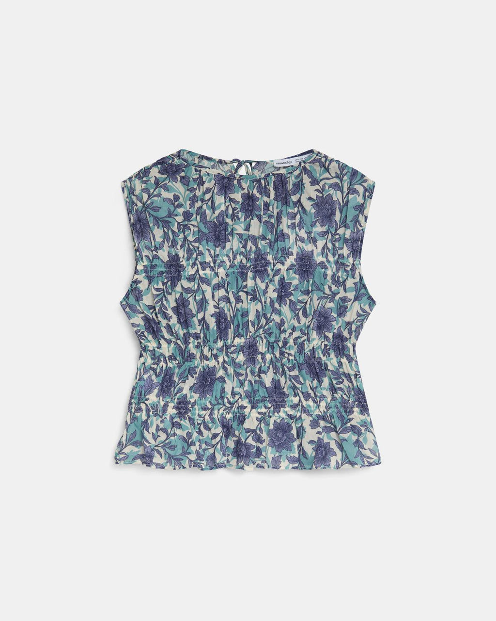 Top Gomas Estampado Floral Azul
