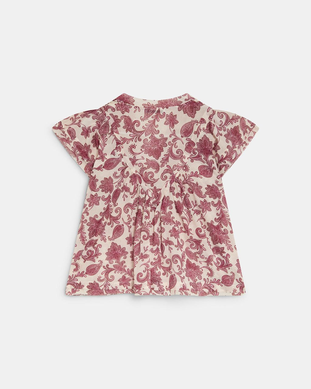 Blusa Gomas Escote Flores Rosa