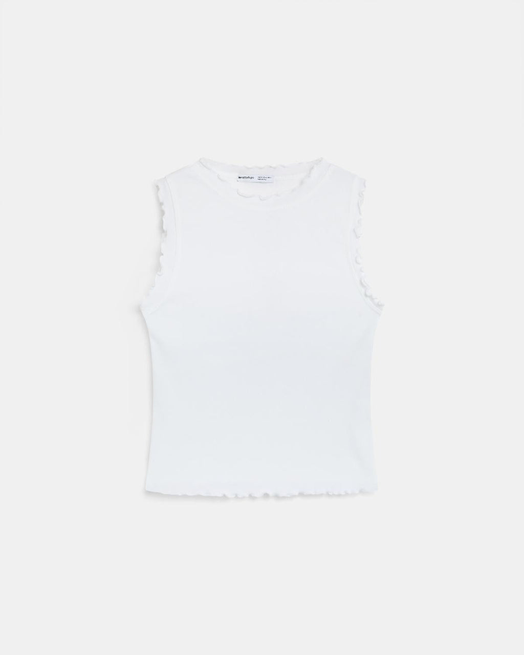 Camiseta Ribetes Ondulados Blanco