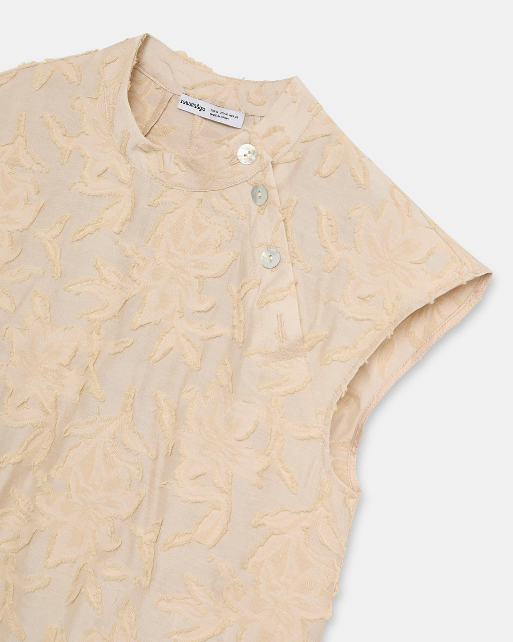 Blusa Botones Laterales Jacquard Crudo