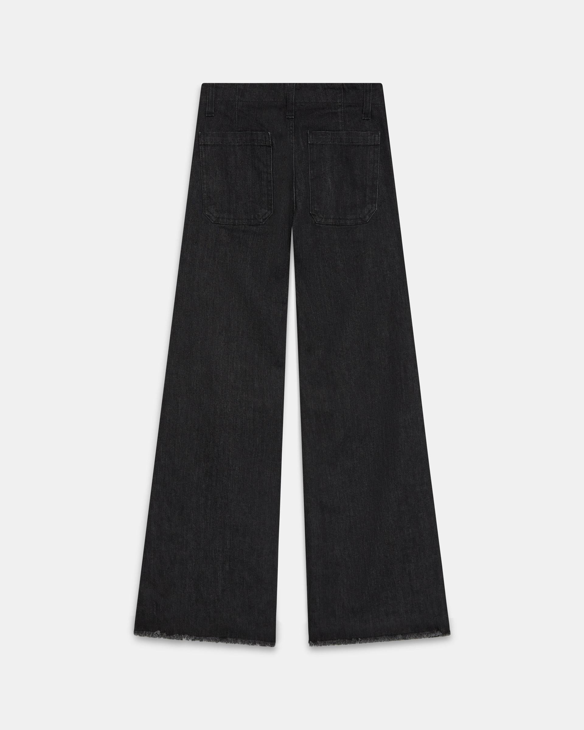 Jeans Cinturilla Doble Botón Negro