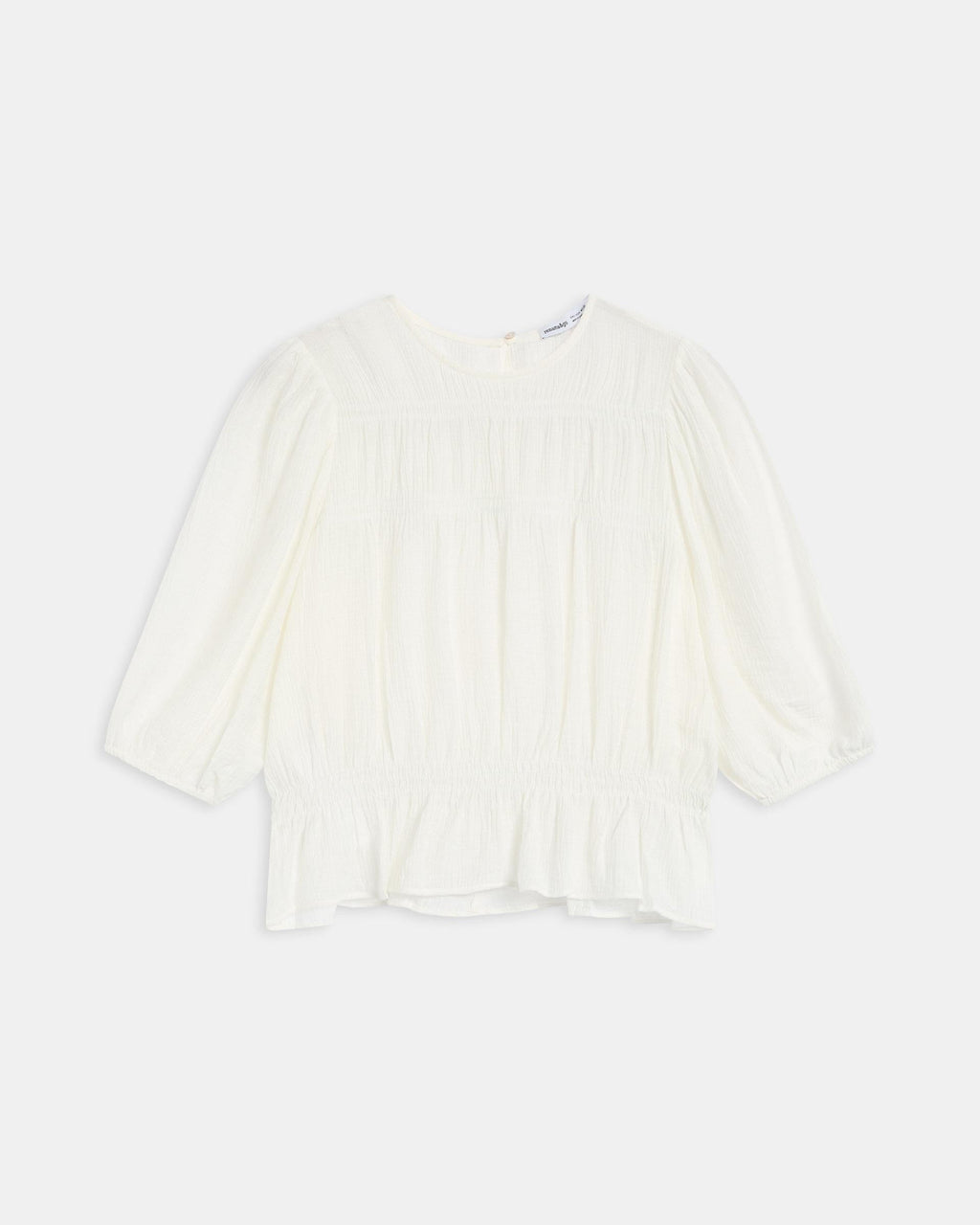 Blusa Gomas Manga Francesa Blanca