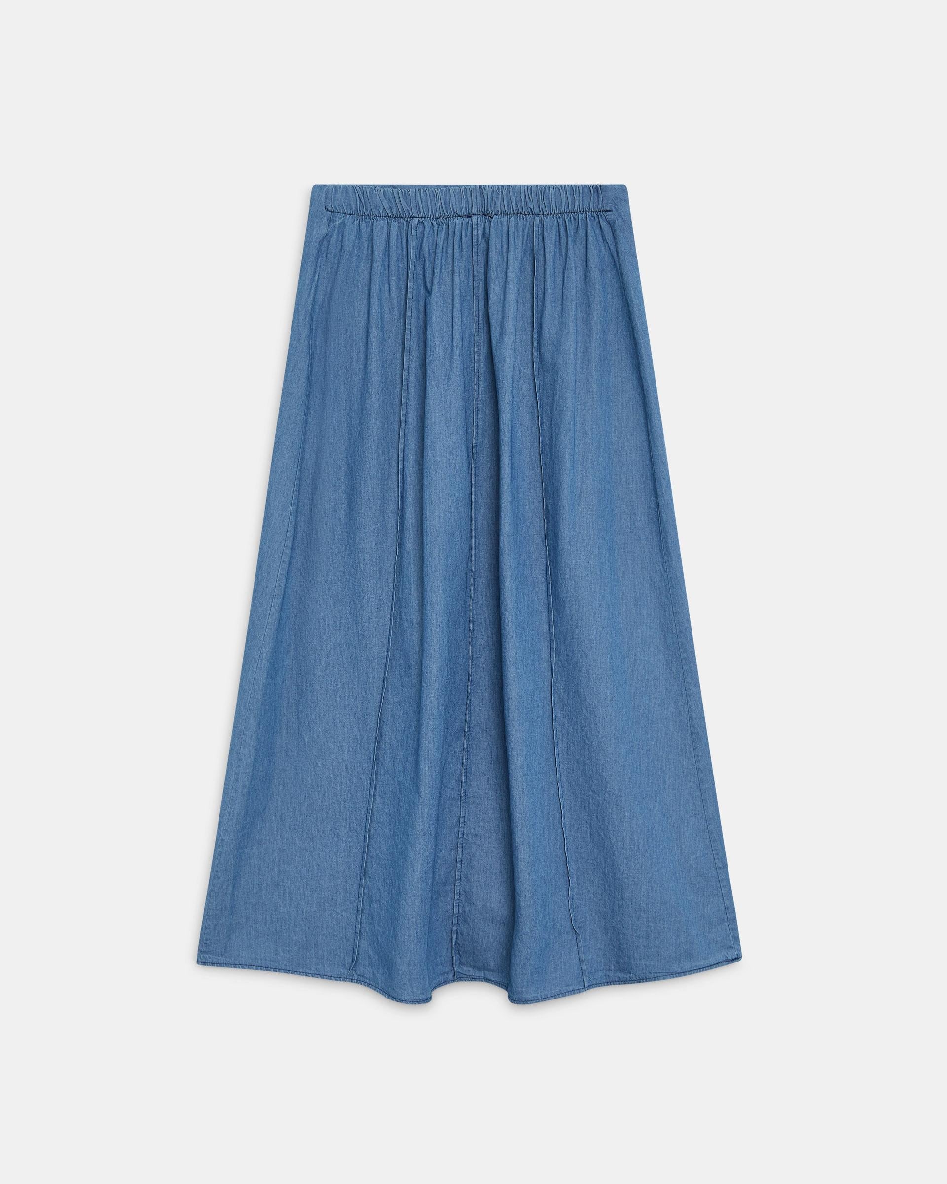 Falda Costuras Tipo Denim Azul Jeans