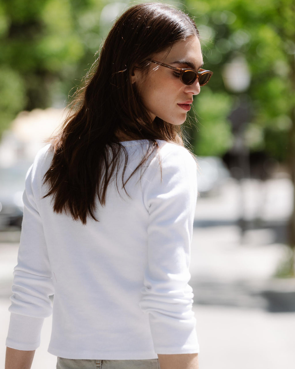Camiseta Rib Escote Redondo Blanco