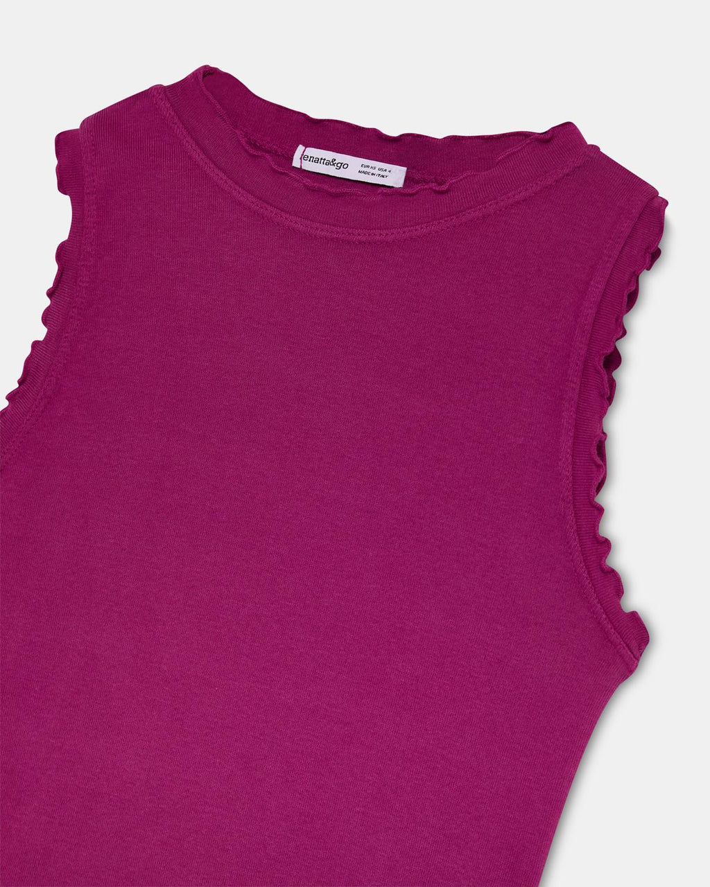 Camiseta Ribetes Ondulados Fucsia