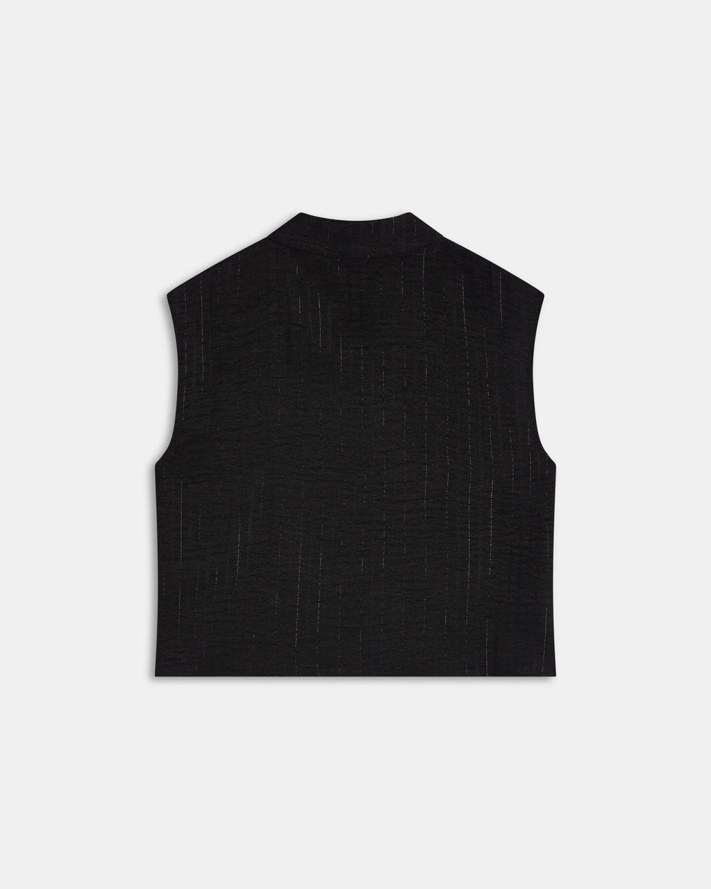 Blusa Sin Mangas Botones Laterales Rayas Lurex Negro